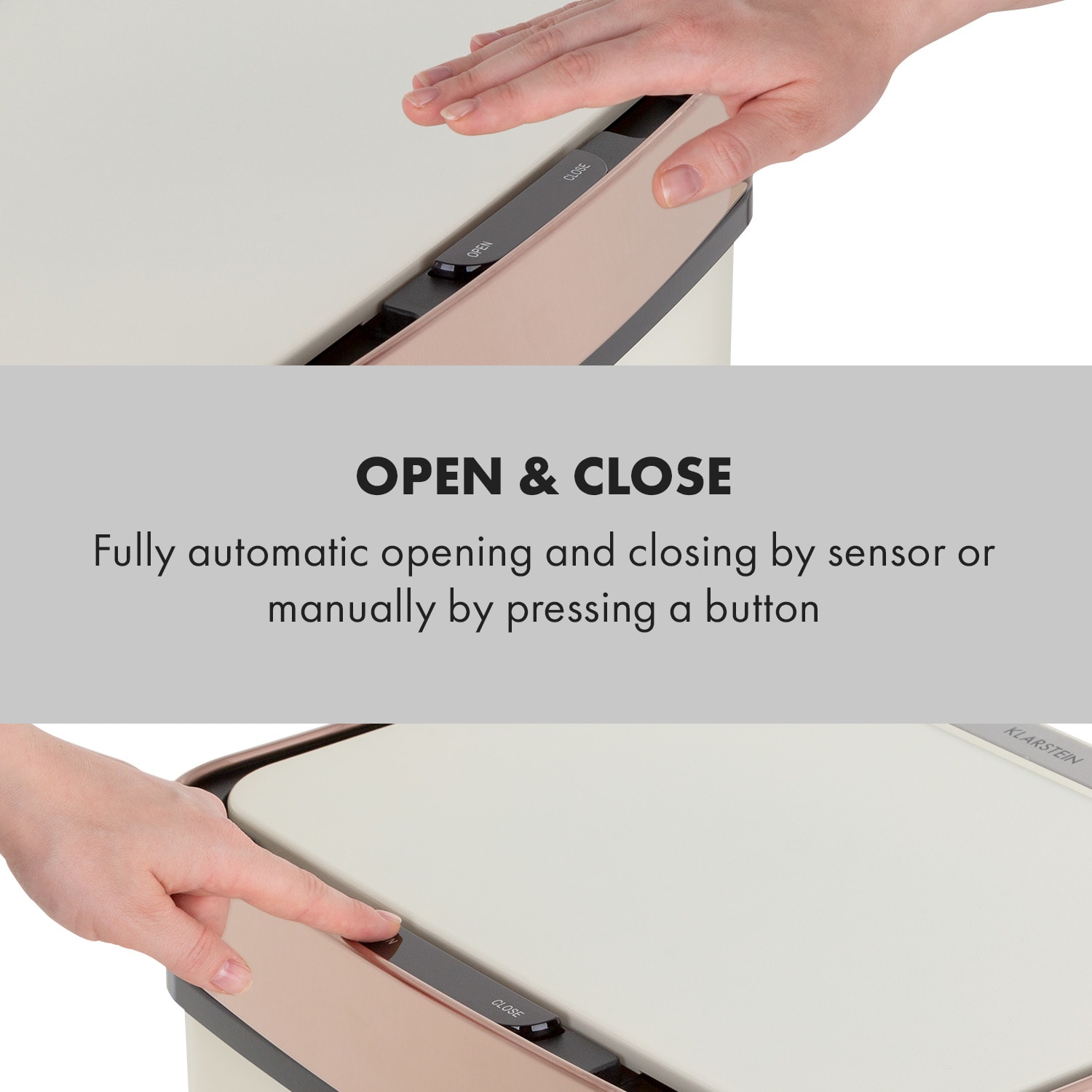 Royal Trash Rose Gold, kosz na śmieci z czujnikiem, 72 l, stal szlachetna, różowo-złoty Różowe Złoto Metaliczne