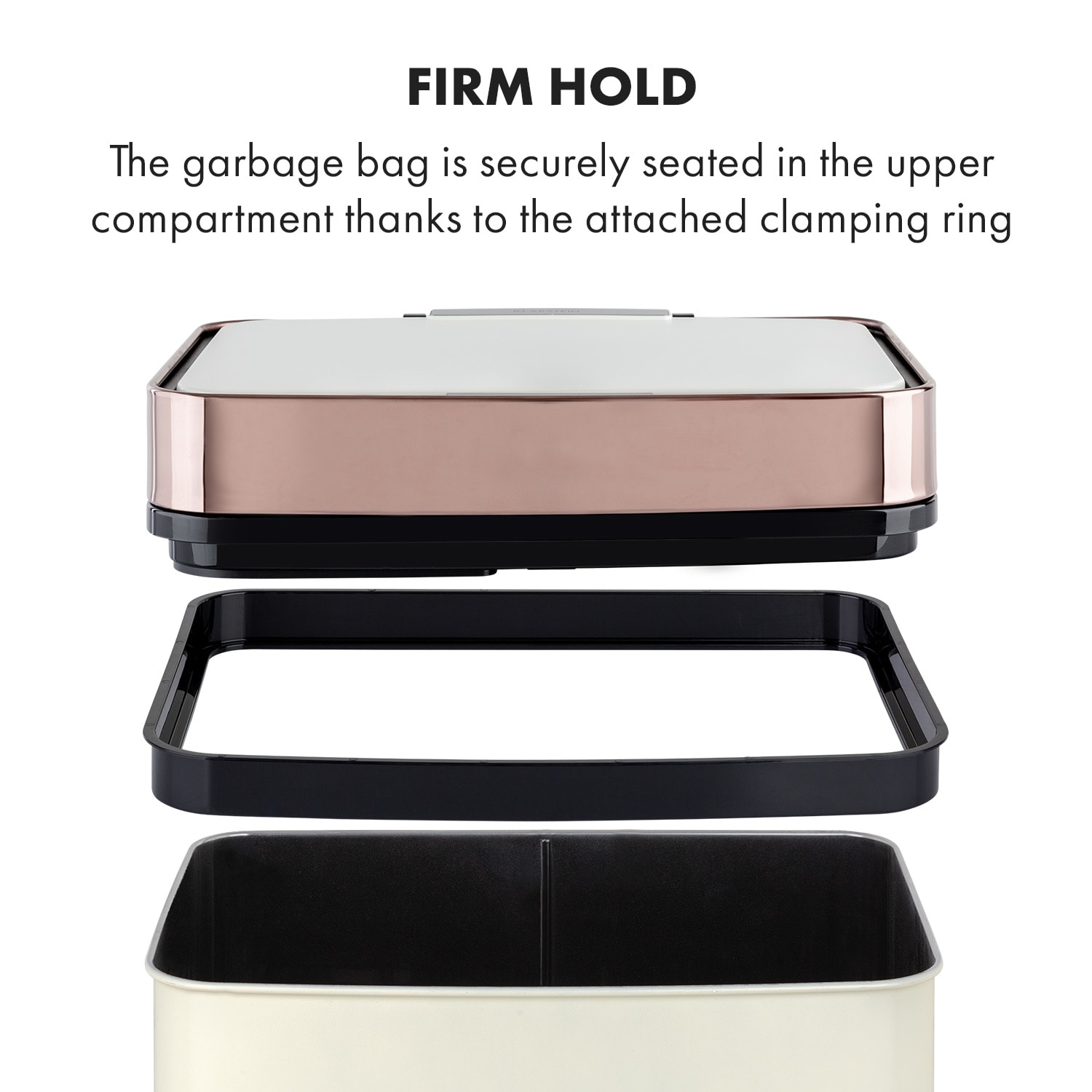 Royal Trash Rose Gold, kosz na śmieci z czujnikiem, 72 l, stal szlachetna, różowo-złoty Różowe Złoto Metaliczne