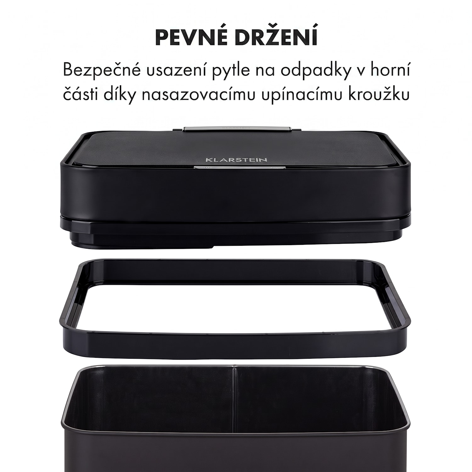 Royal Trash Matte Black, odpadkový koš se senzorem, 72 l, ušlechtilá ocel, matná černá Matná Černá