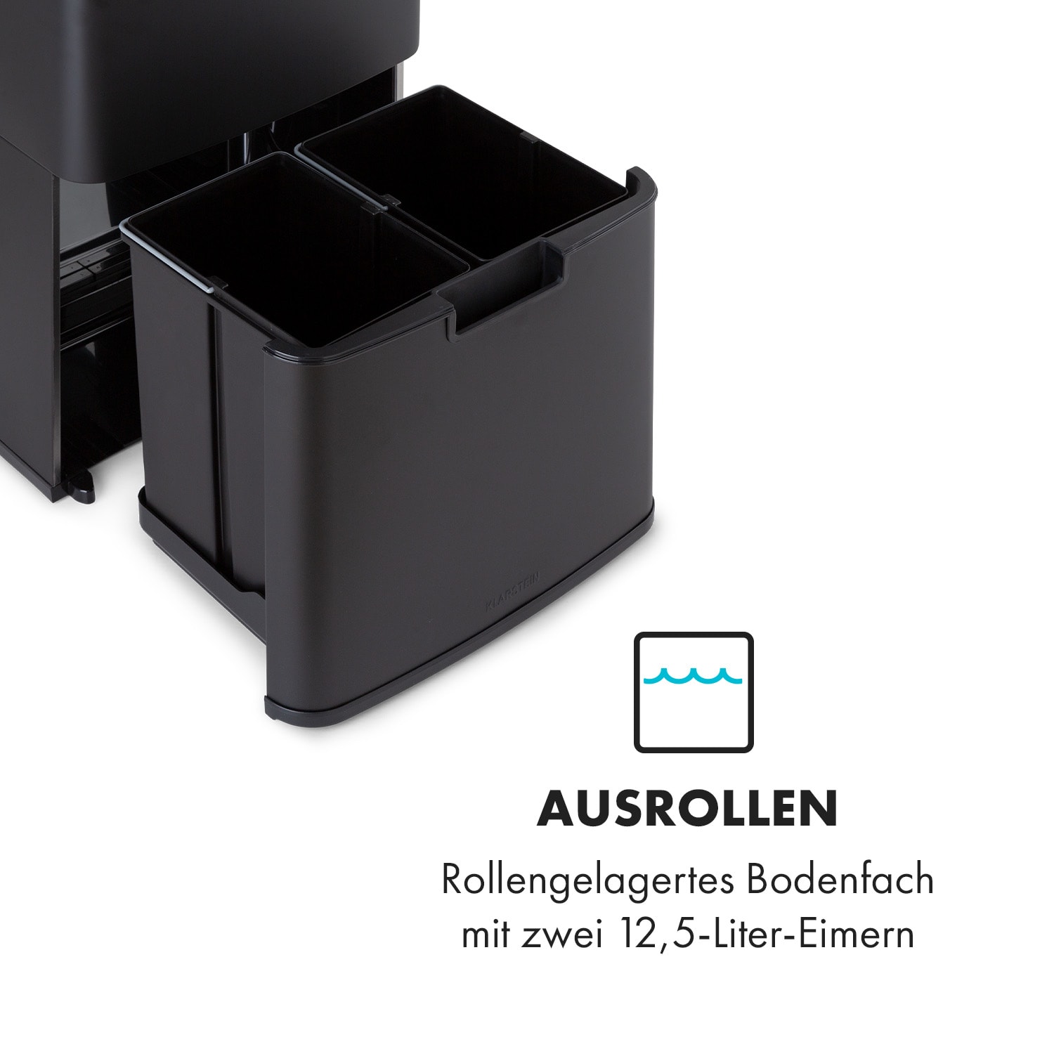 Royal Trash Matte black Poubelle à capteur 72 L acier inoxydable noir mat Noir Mat