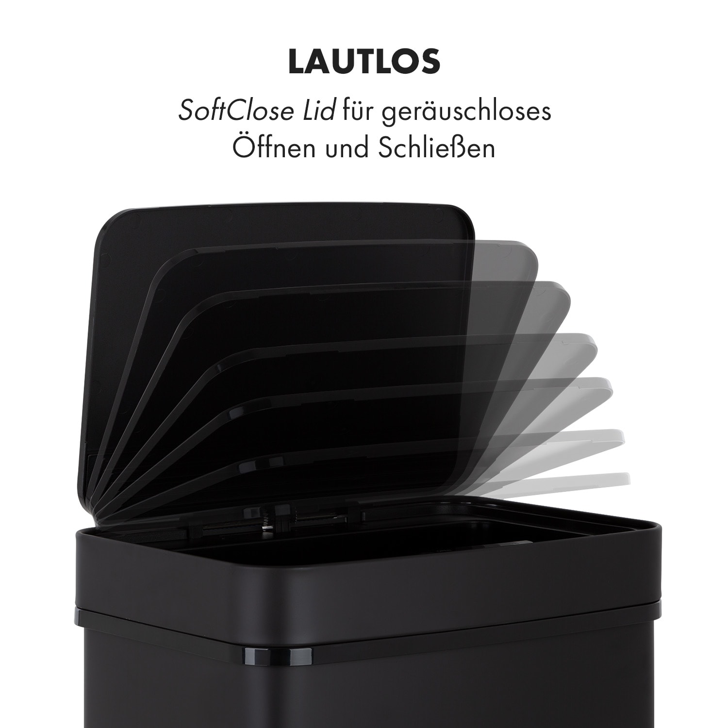 Royal Trash Matte Black, pattumiera con sensore, 72 L, acciaio inox, nero opaco Nero Opaco