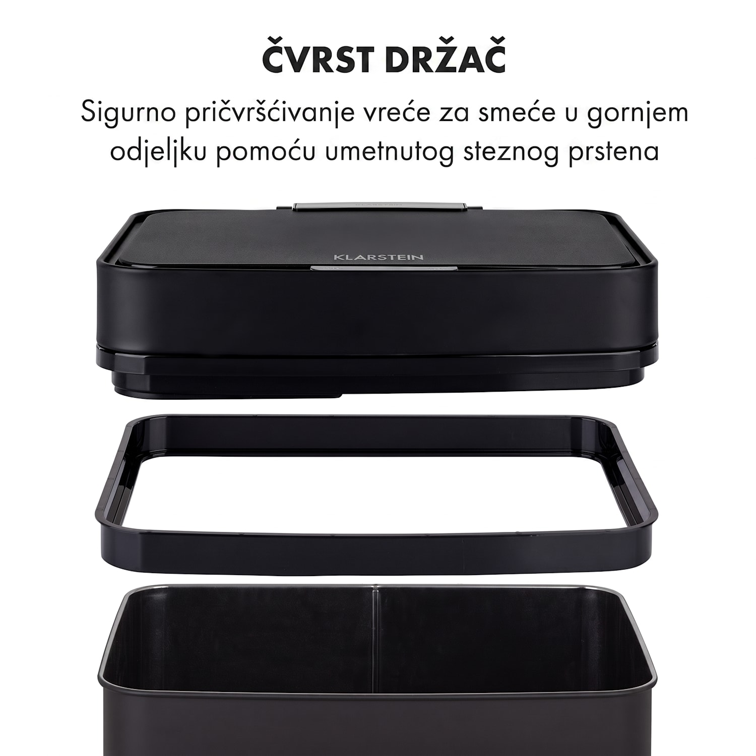 Royal Trash Matte Black, kanta za smeće sa senzorom, 72 l, nehrđajući čelik, mat crna Matt Crna