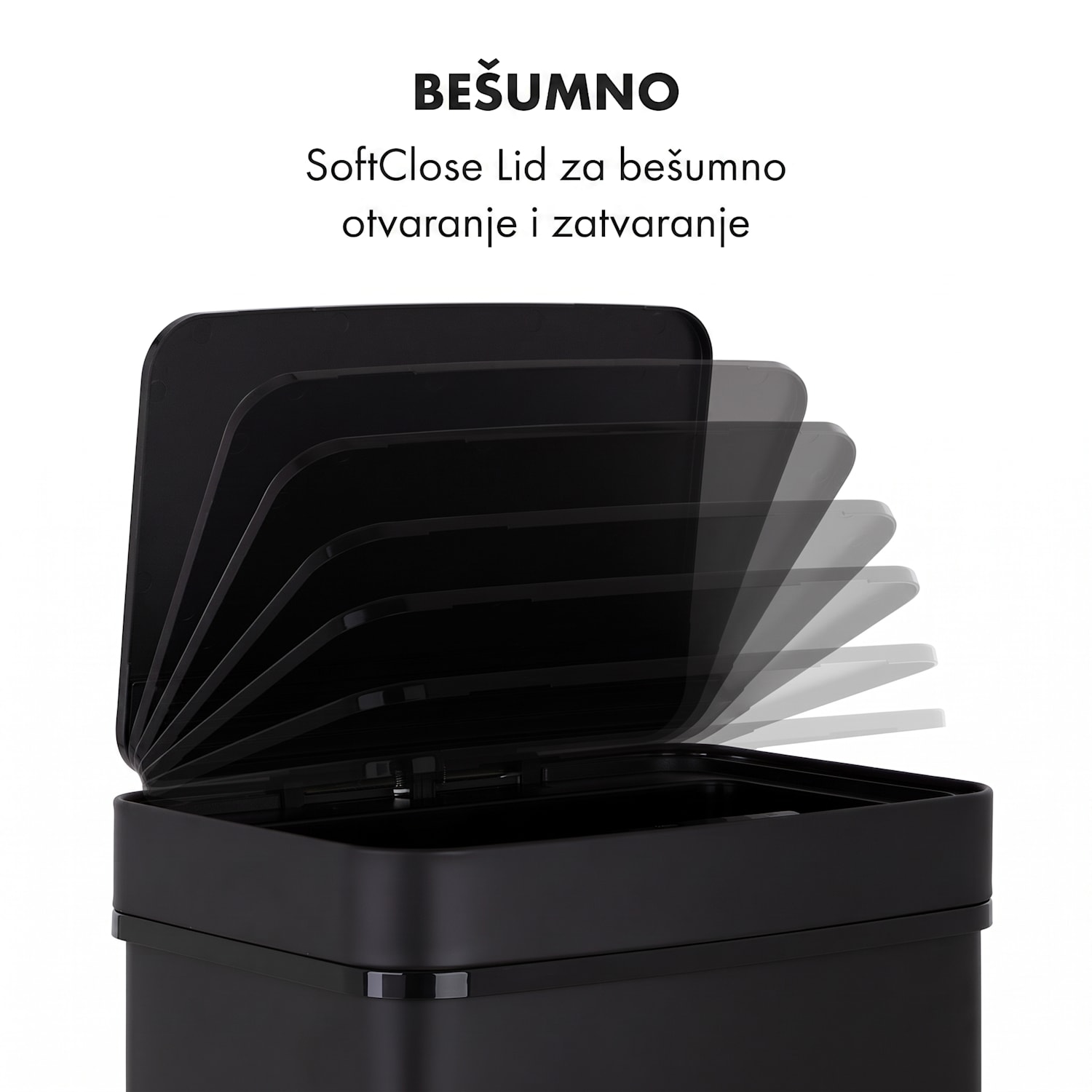 Royal Trash Matte Black, kanta za smeće sa senzorom, 72 l, nehrđajući čelik, mat crna Matt Crna