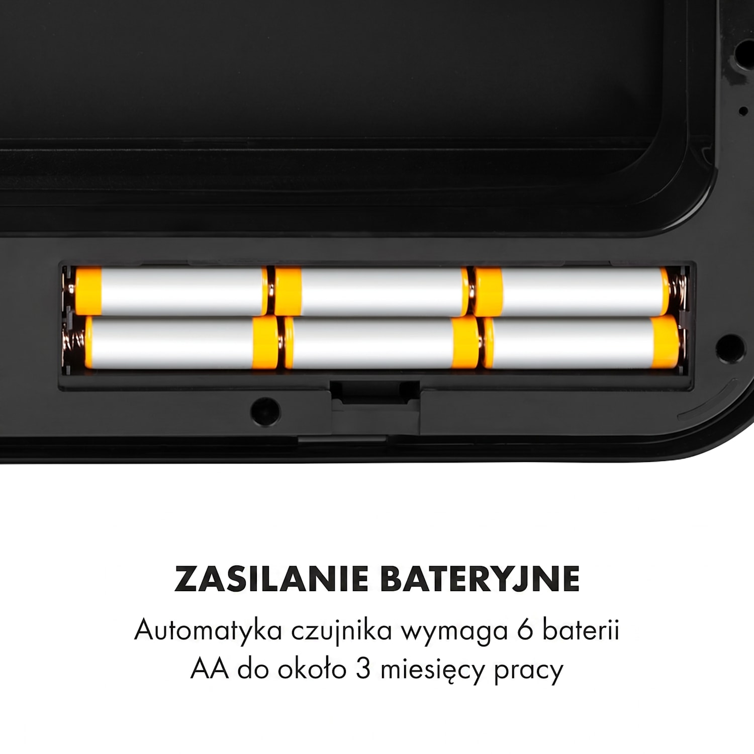 Royal Trash Matte Black, kosz na śmieci z czujnikiem, 72 l, stal szlachetna, matowoczarny Matowa Czerń
