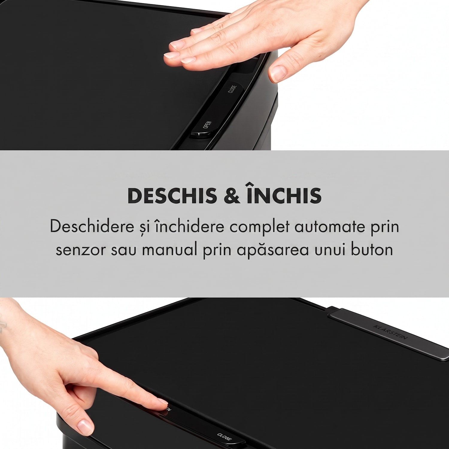 Royal Trash Matte Black, coș de gunoi cu senzor, 72 l, oțel inoxidabil, negru mat Negru Mat
