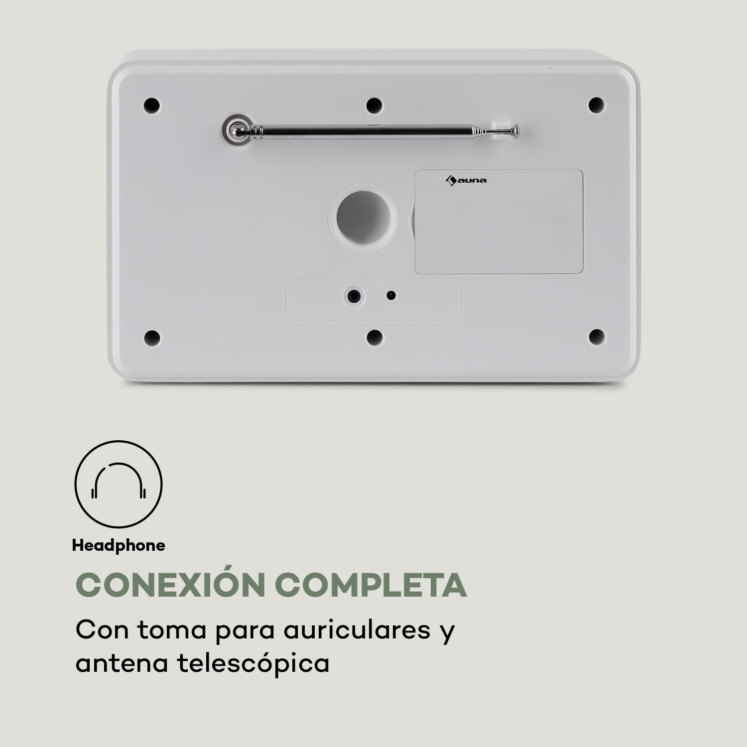Nestor DAB+ Radio DAB+/FM 2 modos de funcionamiento Pantalla de color TFT de 2,4" Blanca Madera Blanca
