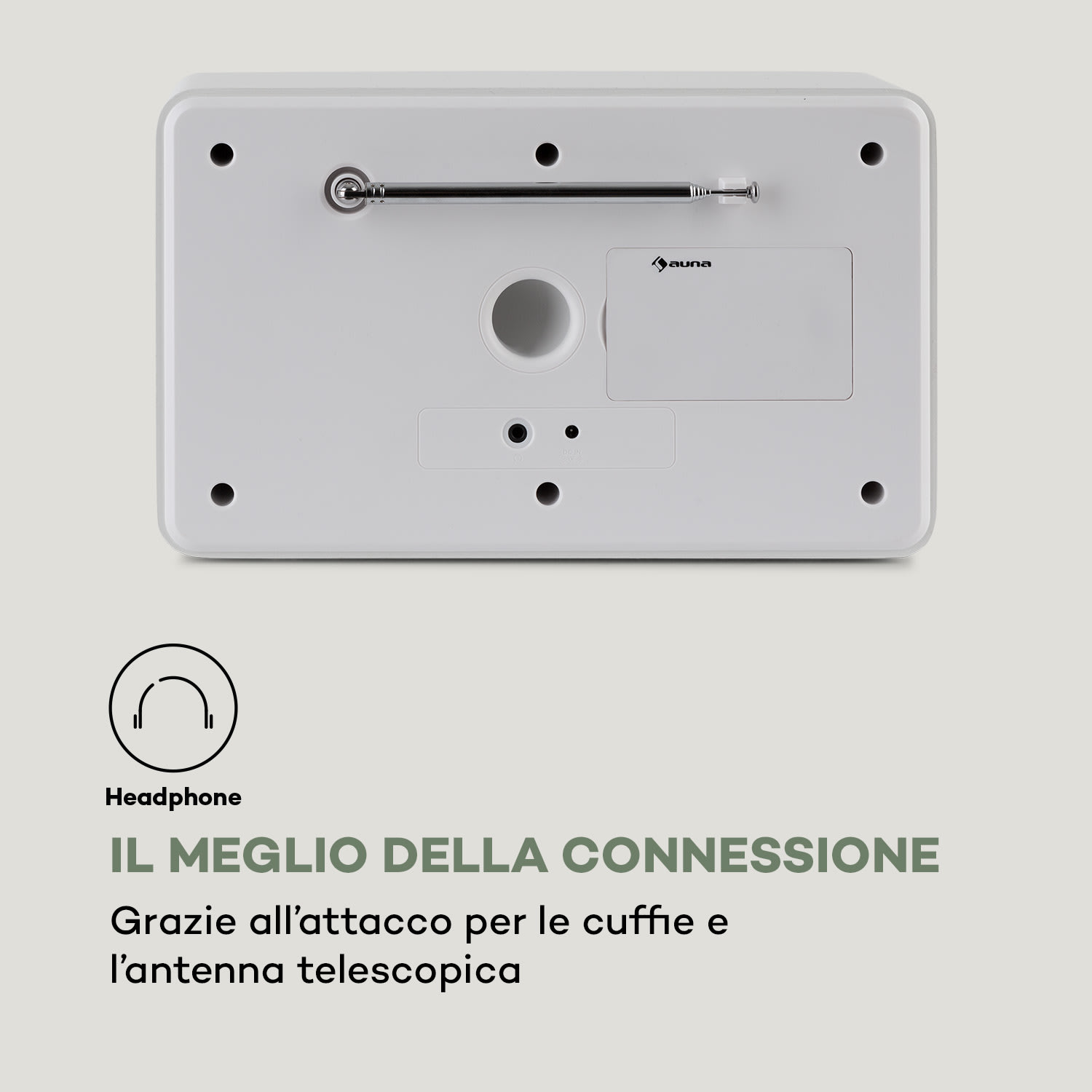 Nestor DAB+, radio DAB+/FM, 2 modalità, display a colori TFT da 2,4", bianco Legno bianco