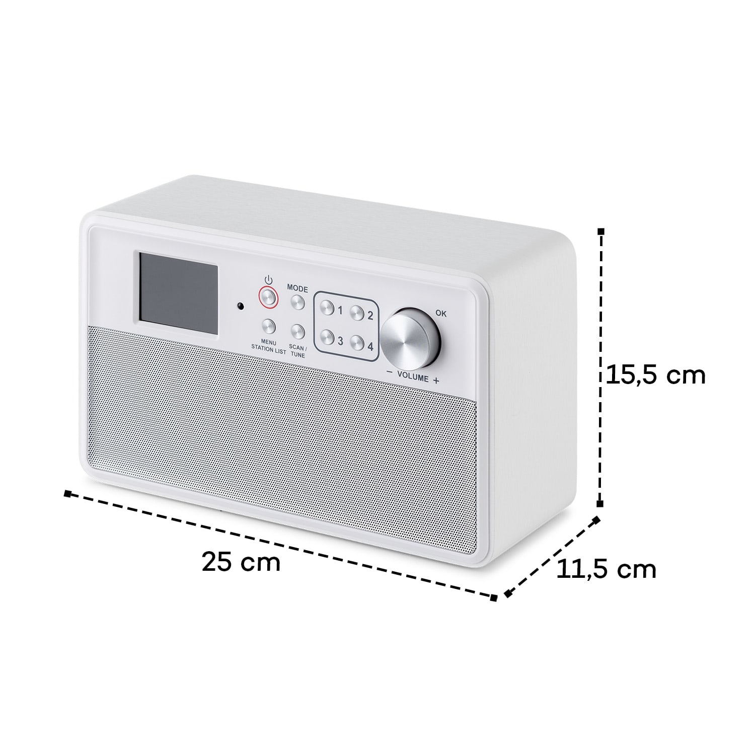 Nestor, radio DAB+/FM, 2 tryby pracy, kolorowy wyświetlacz TFT 2,4", białe Białe Drewno