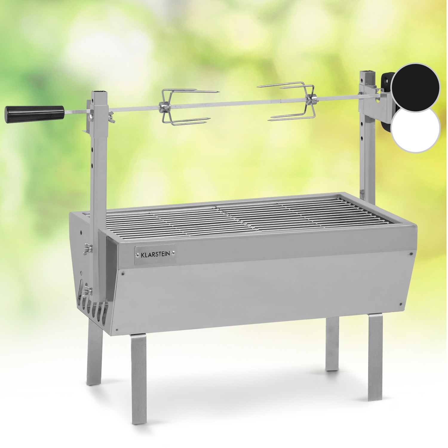 Sauenland Mini Rotisserie-Grill Drehspieß 4W 12kg max. Edelstahl 
