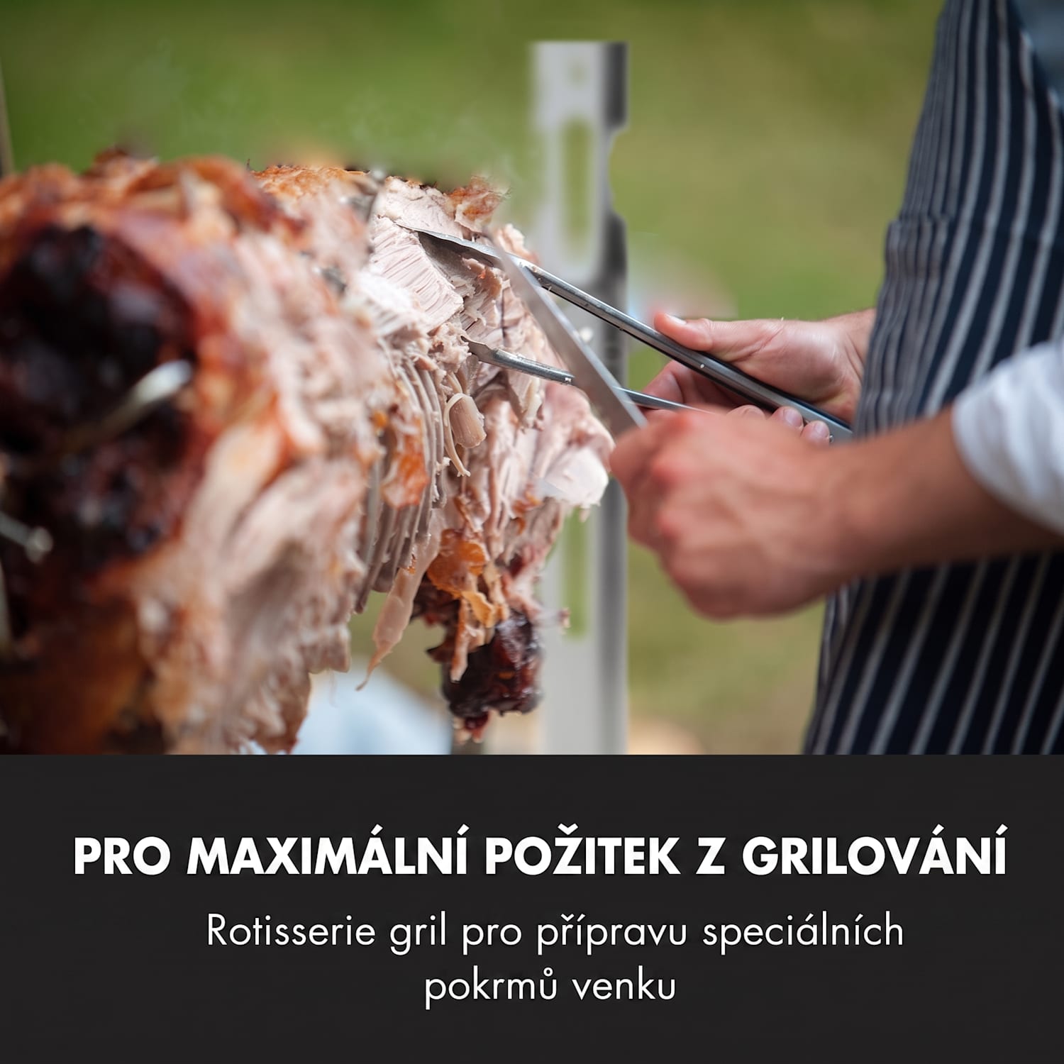 Sauenland Survivor, gril na sele, otočný špíz, 12 W, 70 kg max., nerezová ocel 