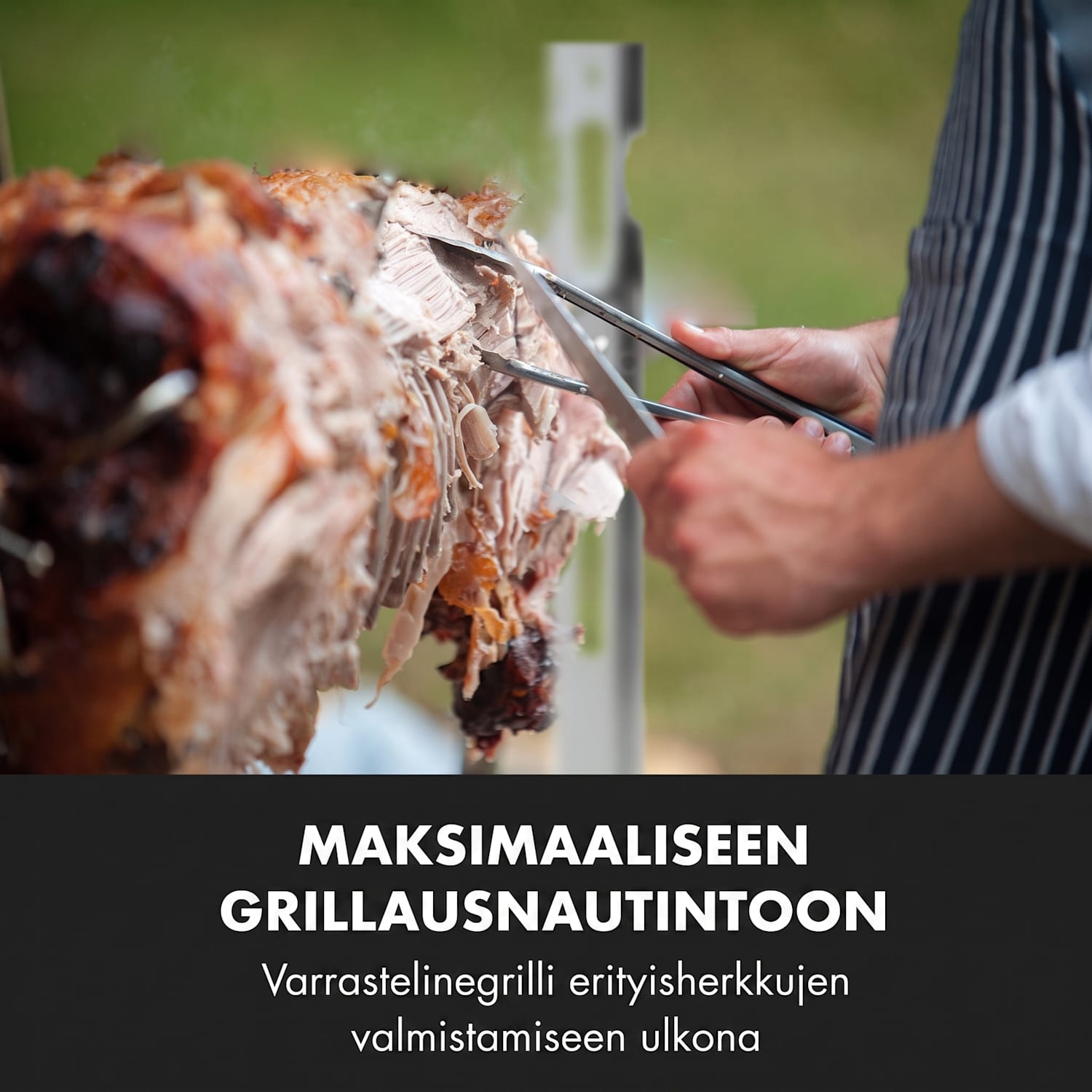 Sauenland Survivor, varrasgrilli, pyörivä varras, 12 W, max. 70 kg, ruostumatonta terästä 