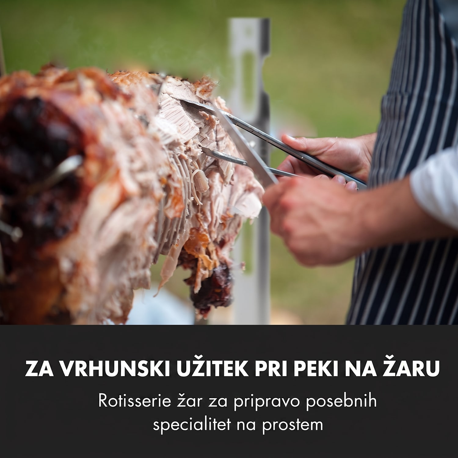 Sauenland Survivor, žar za odojka, vrtljivi raženj, 12 W, 70 kg maks., inoks jeklo 