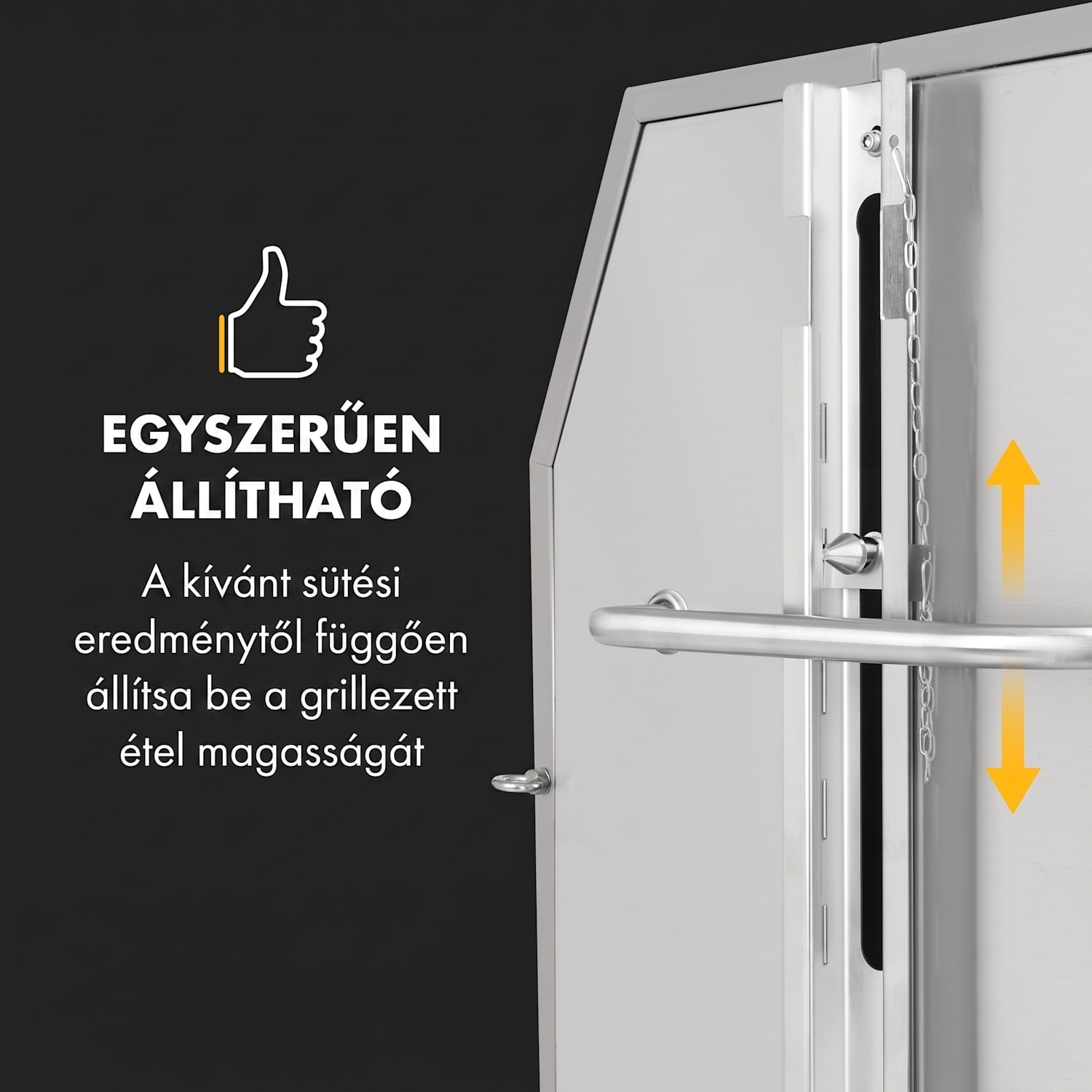 Sauenland Pro XL, malacsütő grill, forgó nyárs, 13 W, 4 kerék, rozsdamentes acél 