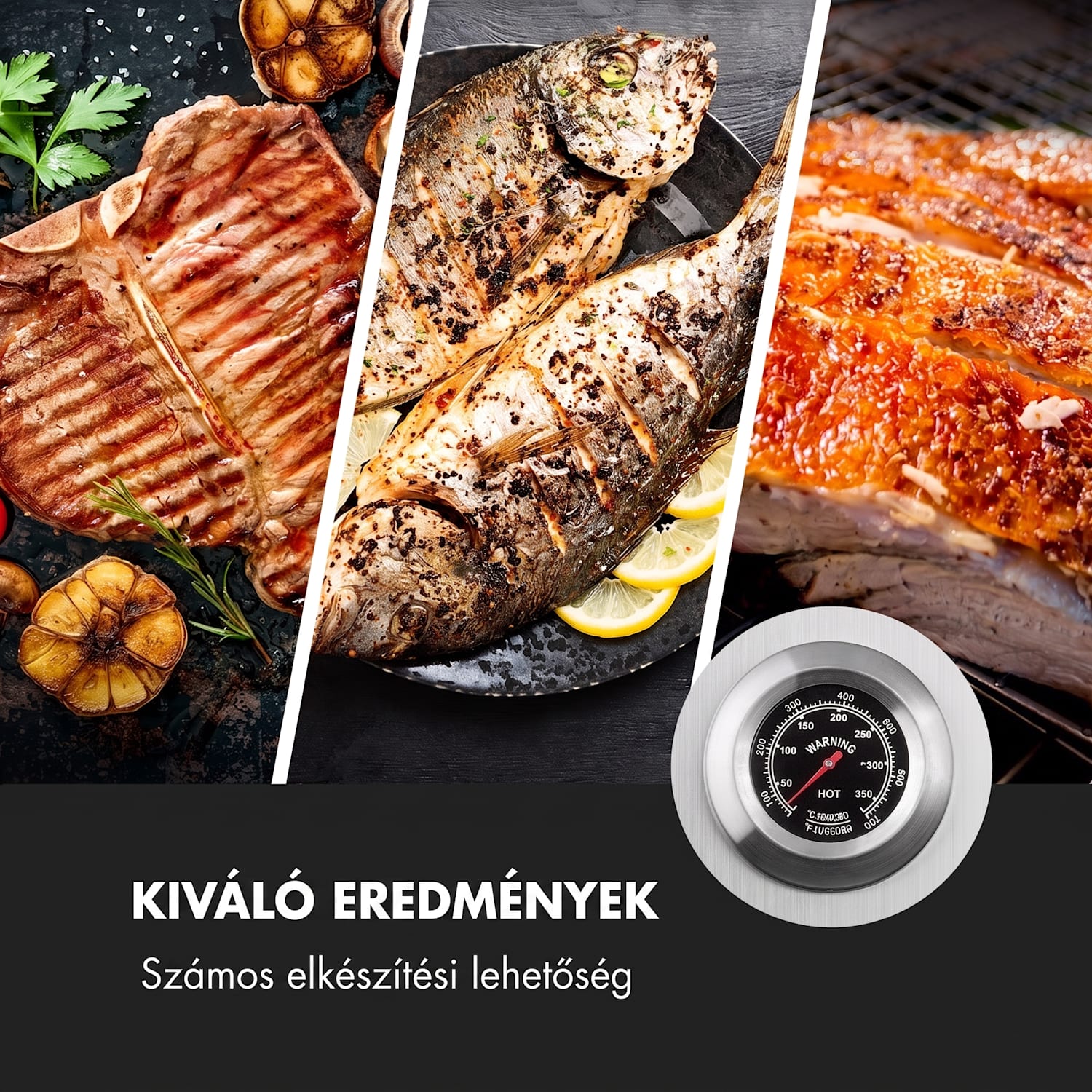 Sauenland Pro XL, malacsütő grill, forgó nyárs, 13 W, 4 kerék, rozsdamentes acél 