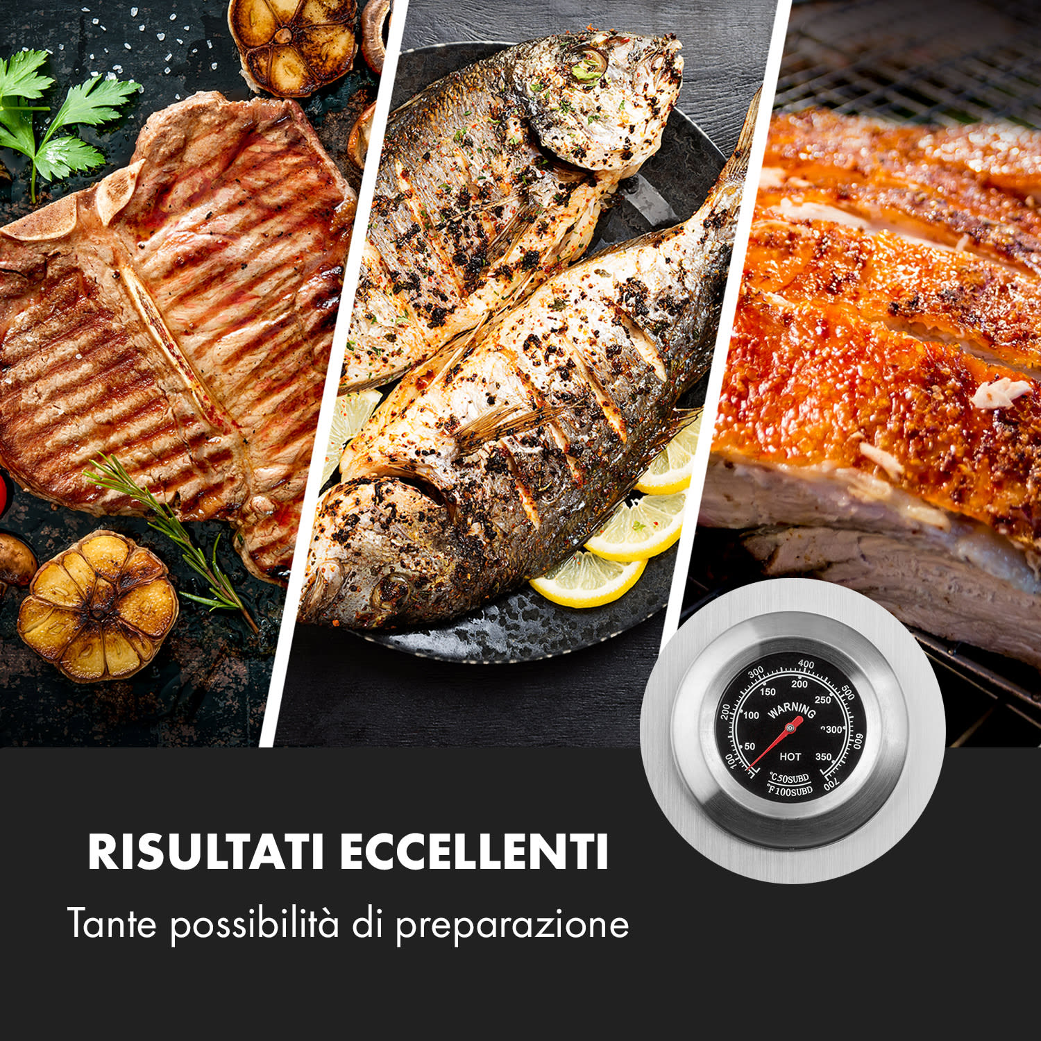 Sauenland Pro XL, Griglia per Maialino, Girarrosto, 4 Rotelle di Acciaio Inox, 15W 