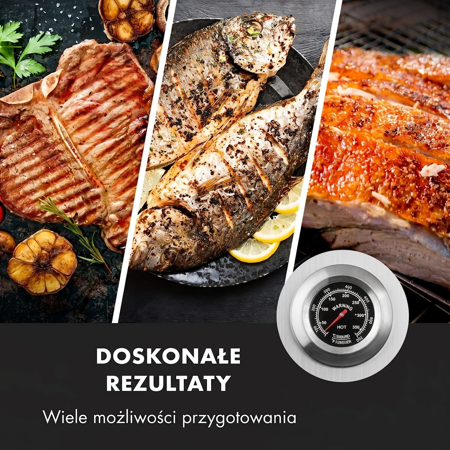 Sauenland Pro XL, grill do pieczenia prosiaka, rożen, 13 W, 4 kółka, stal szlachetna 