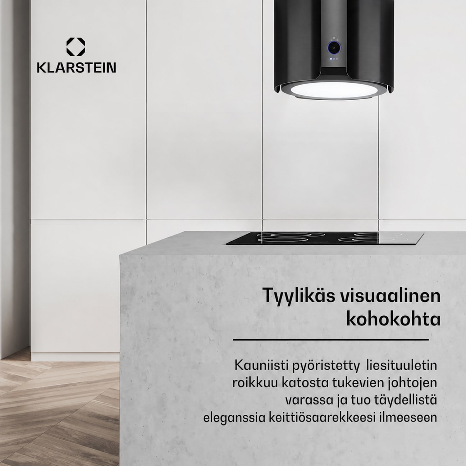 Skyfall saarekeliesituuletin Ø 45 cm kiertoilma 413 m³/h LED 45 cm | Musta