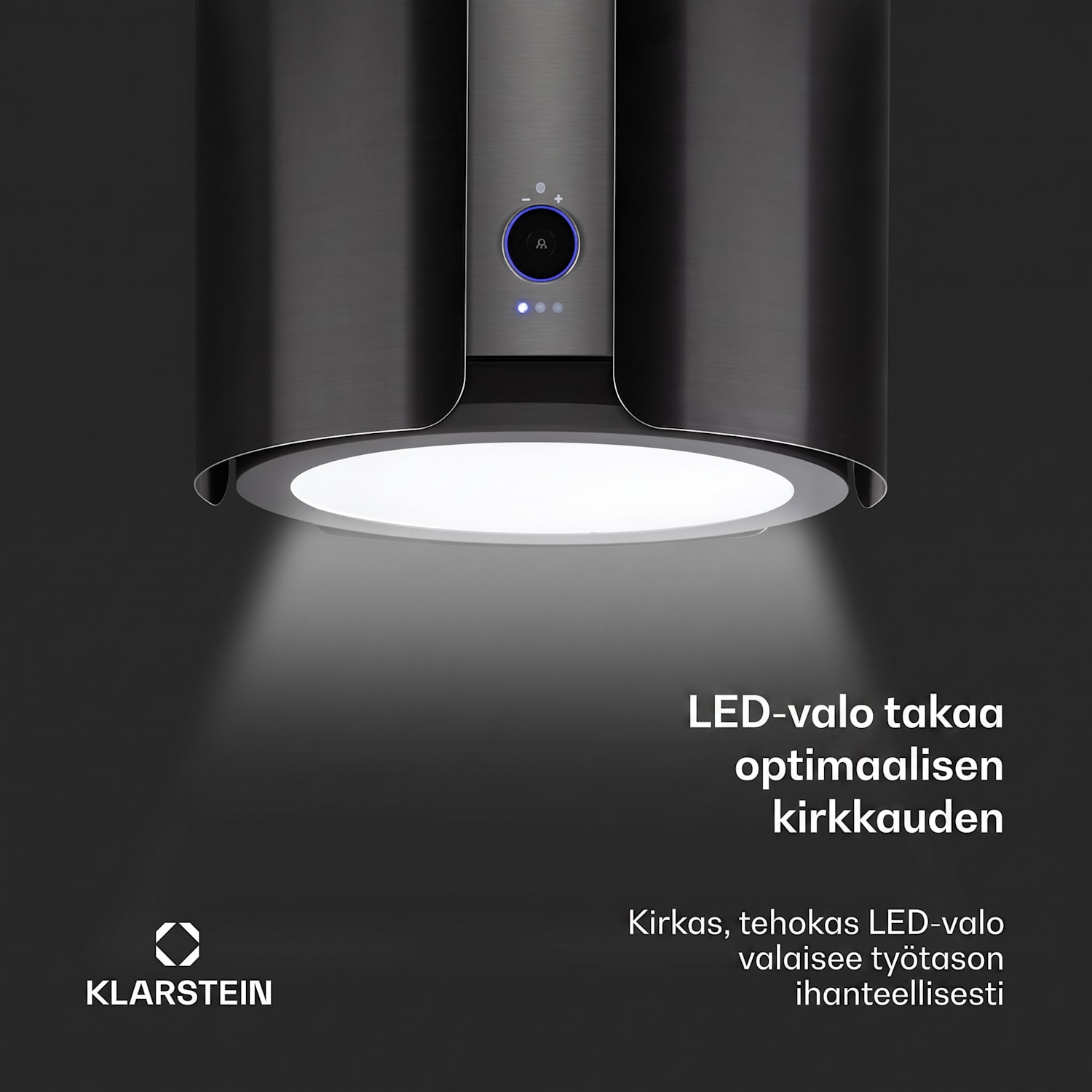 Skyfall saarekeliesituuletin Ø 45 cm kiertoilma 413 m³/h LED 45 cm | Musta
