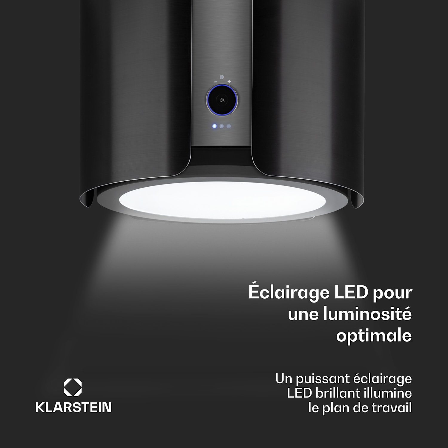 Skyfall eilandafzuigkap Ø45cm luchtcirculatie 402m³/h LED rvs goud 