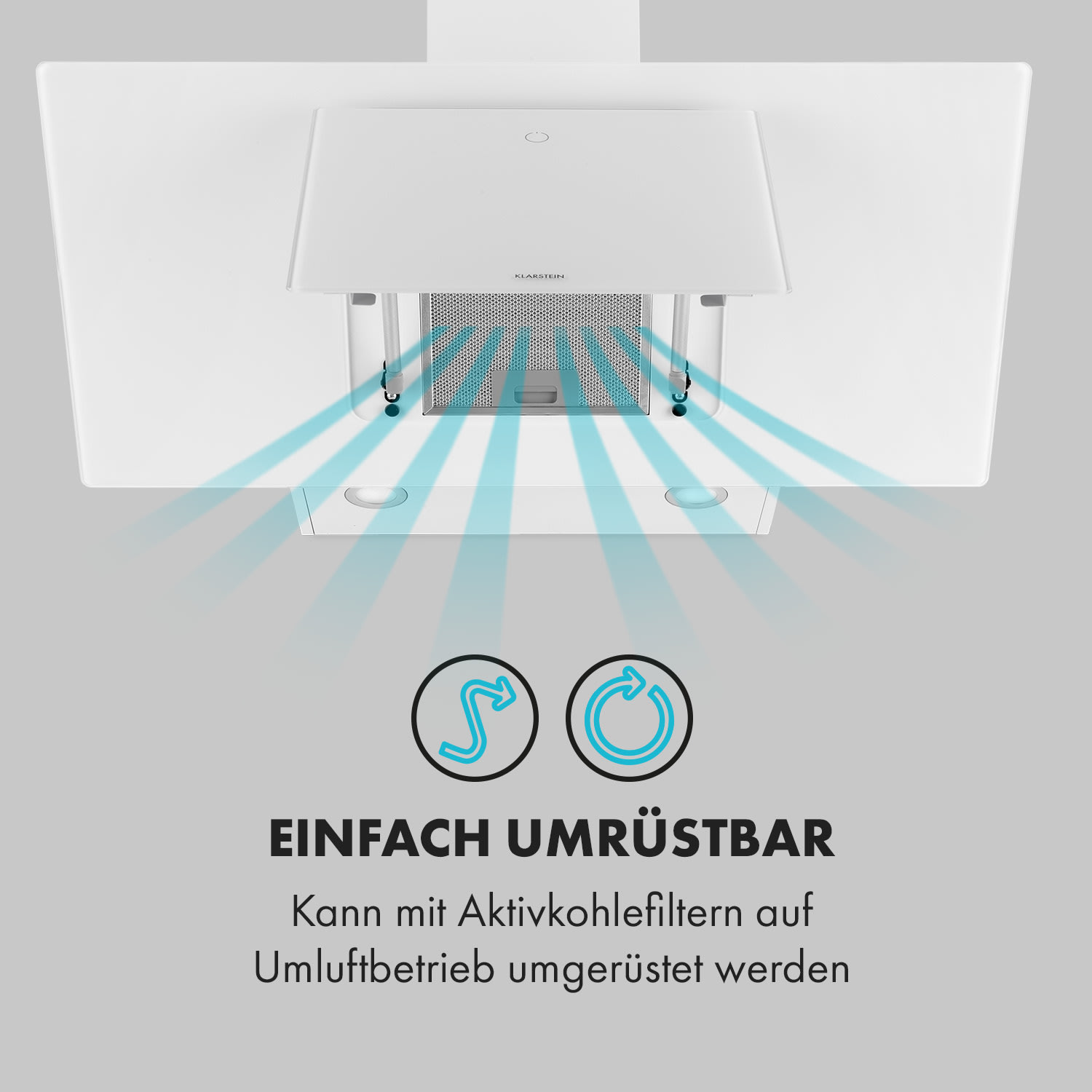 Eleonora 90 Dunstabzugshaube 420 m³/h Touch-Panel Ambiente-Licht 