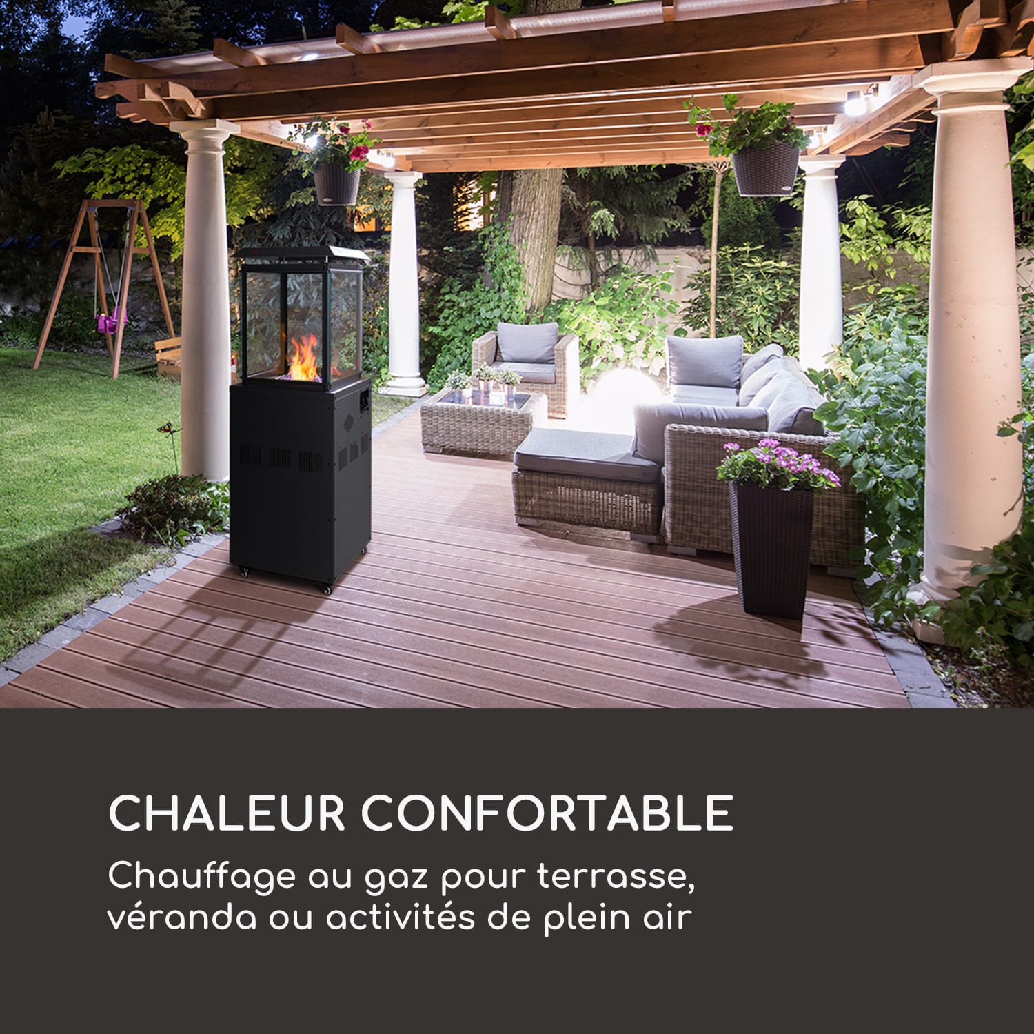 Flagranti radiateur à gaz 8kW bouteille de gaz jusqu'à 11kg inox 