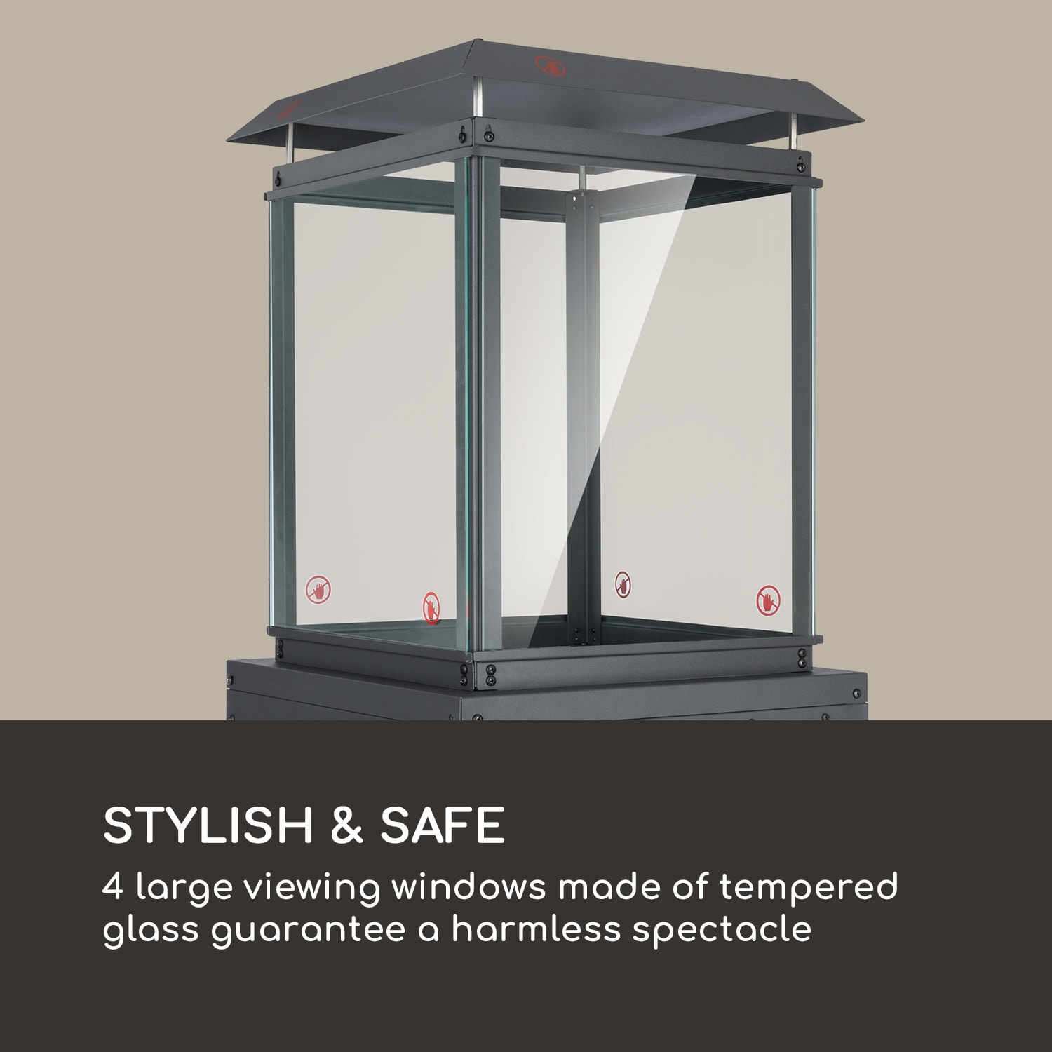 Flagranti, kaasulämmitin, 8 kW, max. 11 kg:n kaasupullolle, ruostumaton teräs Tummanharmaa