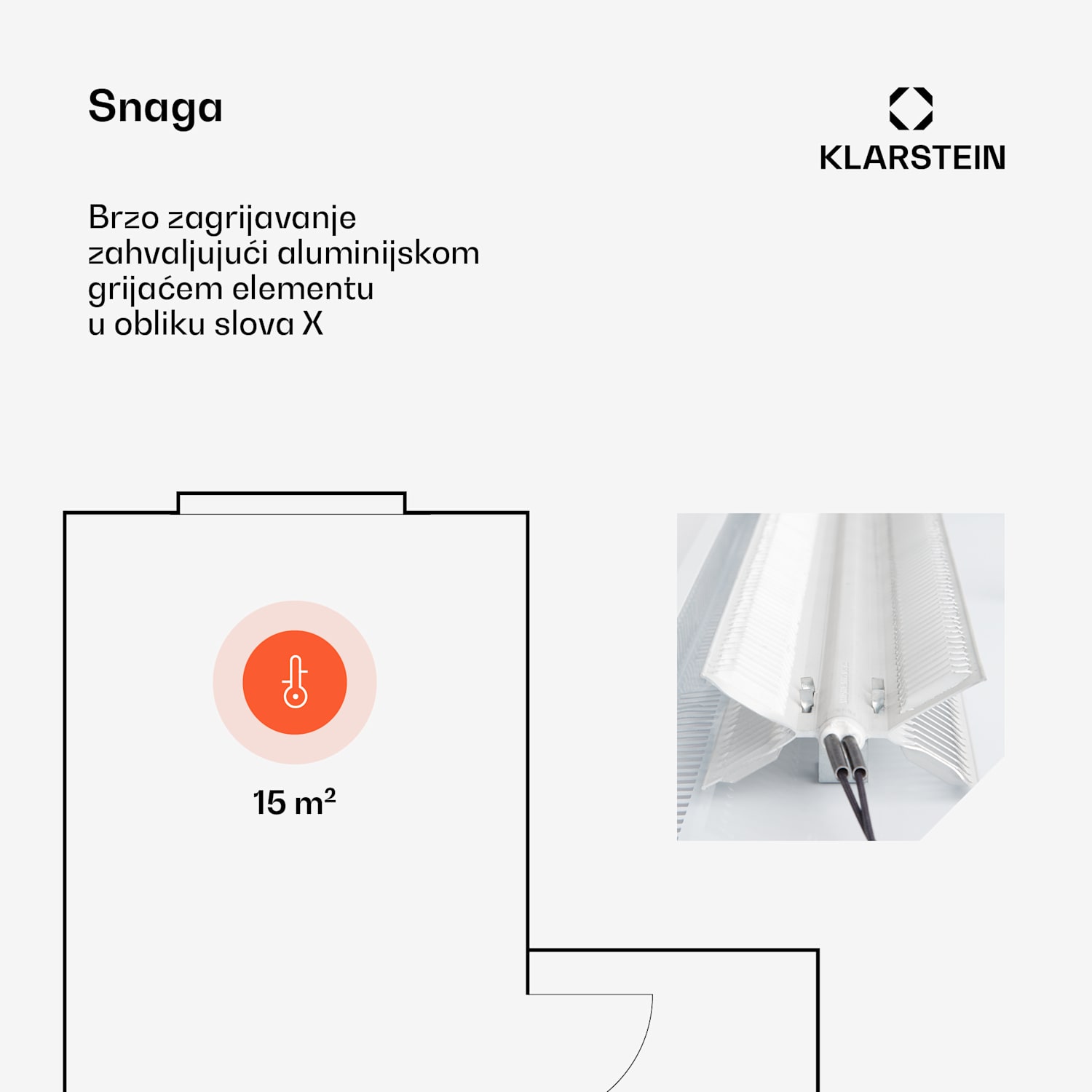 Bansin Smart 1500, konvekcijska grijalica, 1500 W, upravljanje putem aplikacije 1500 W | Bijela