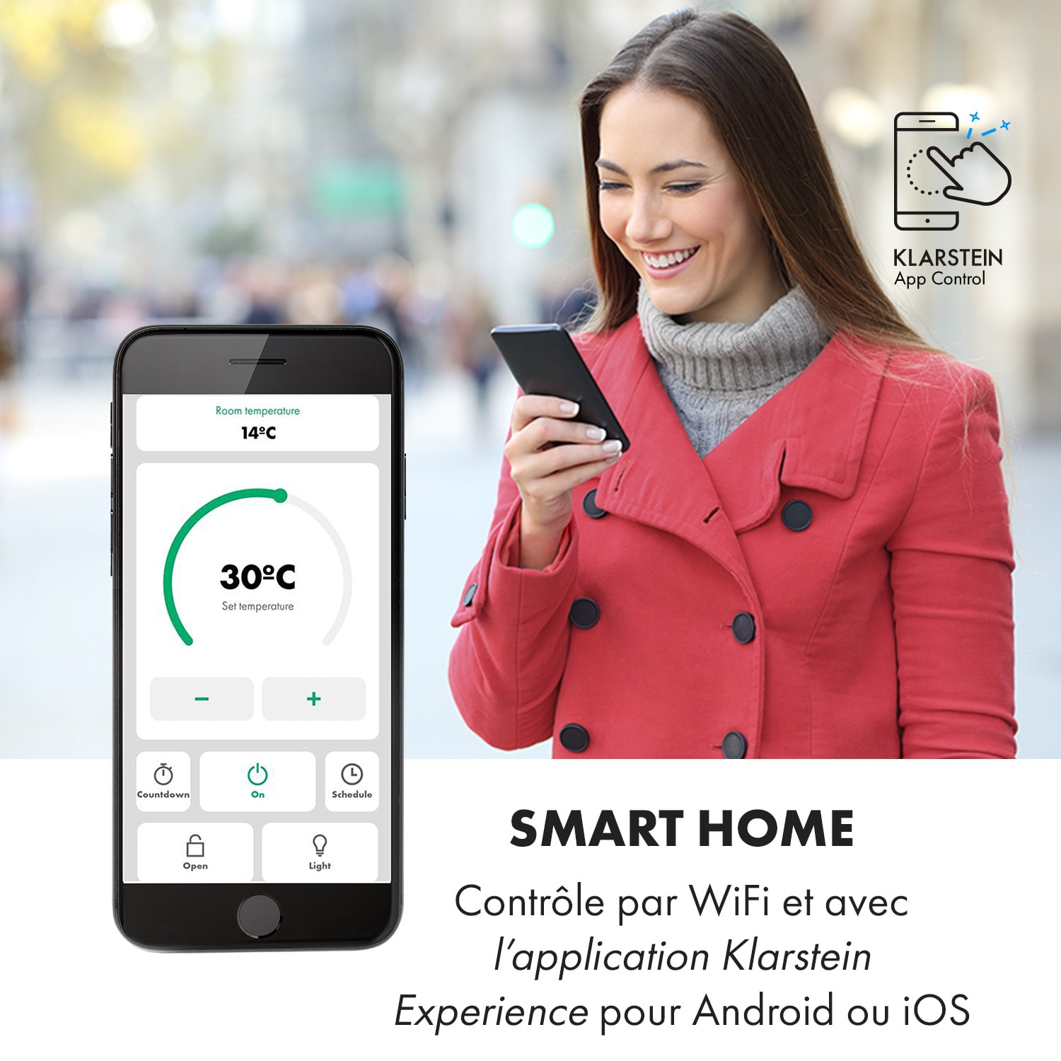 Bansin Smart 1500 convectieverwarming 1500W app bediening 1500 W | Zwart