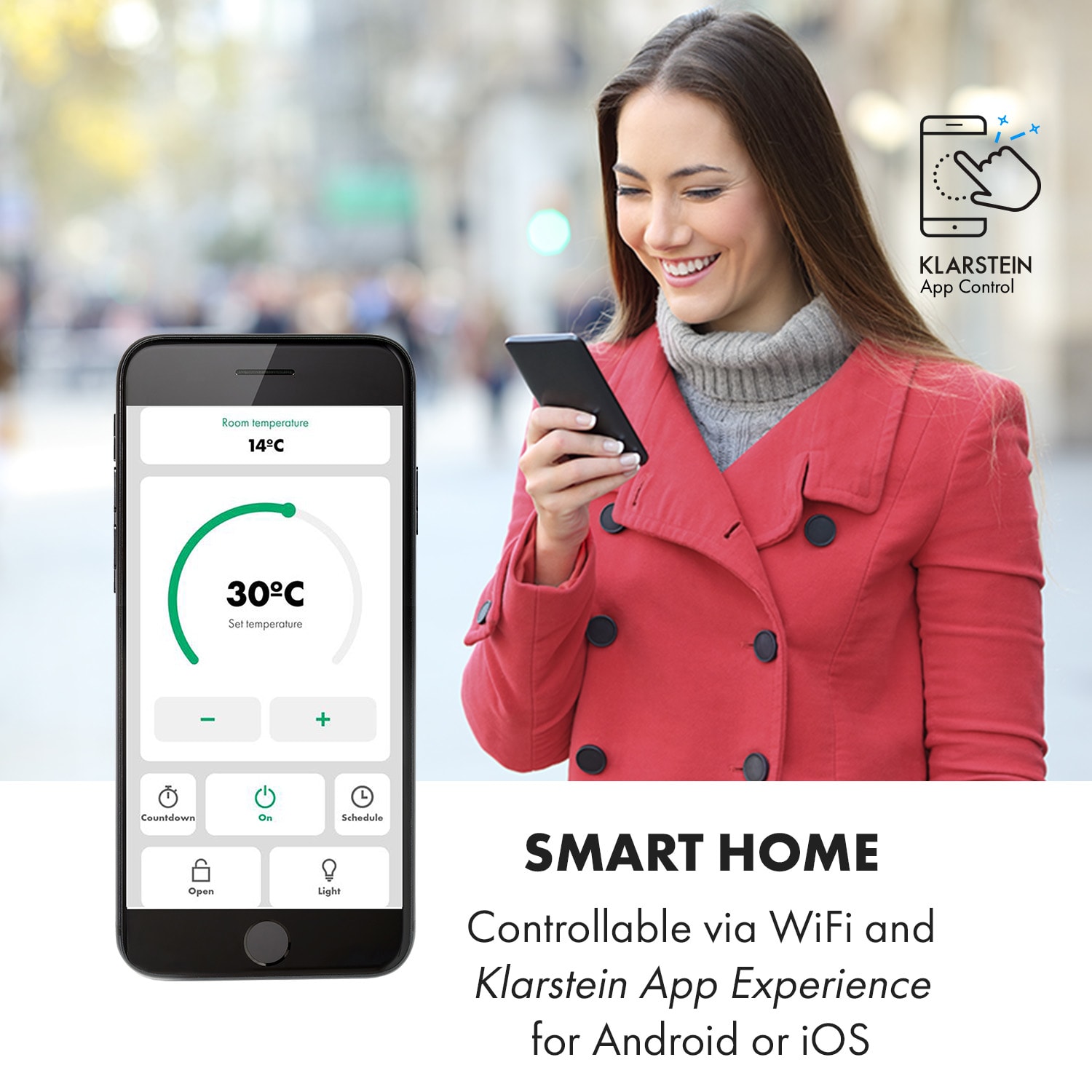 Aquecedor de Convecção Bansin Smart 1500 1500W App Controlo 1500 W | Preto