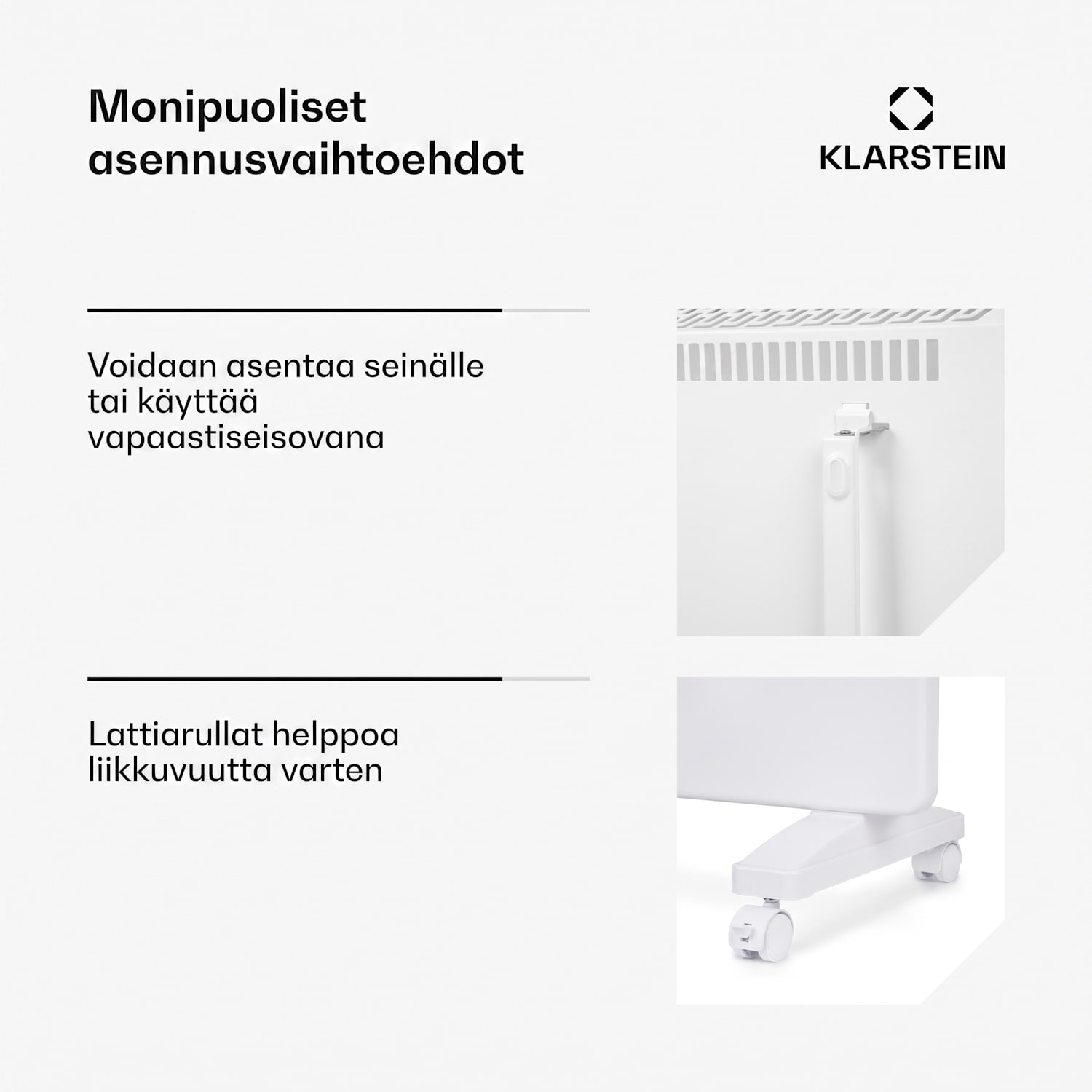 Bansin Smart 2500 -konvektiolämmitin, 2500W, ohjaus sovelluksella 2500 W | Valkoinen