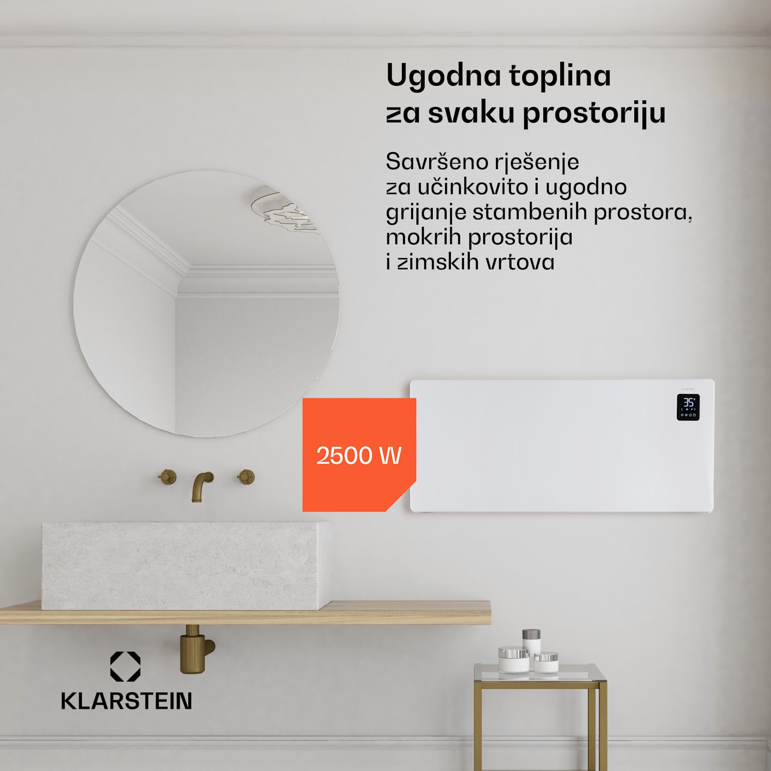 Bansin Smart 2500, konvekcijska grijalica, 2500 W, upravljanje putem aplikacije 