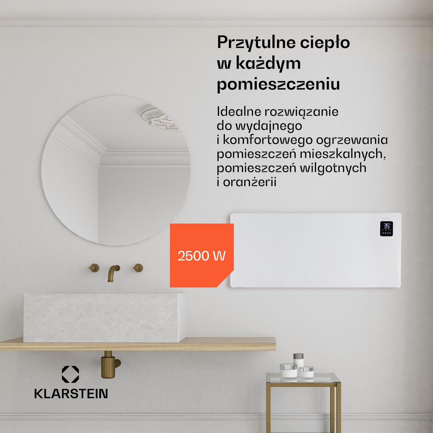 Bansin Smart 2500, grzejnik konwektorowy, 2500 W, sterowanie za pomocą aplikacji 