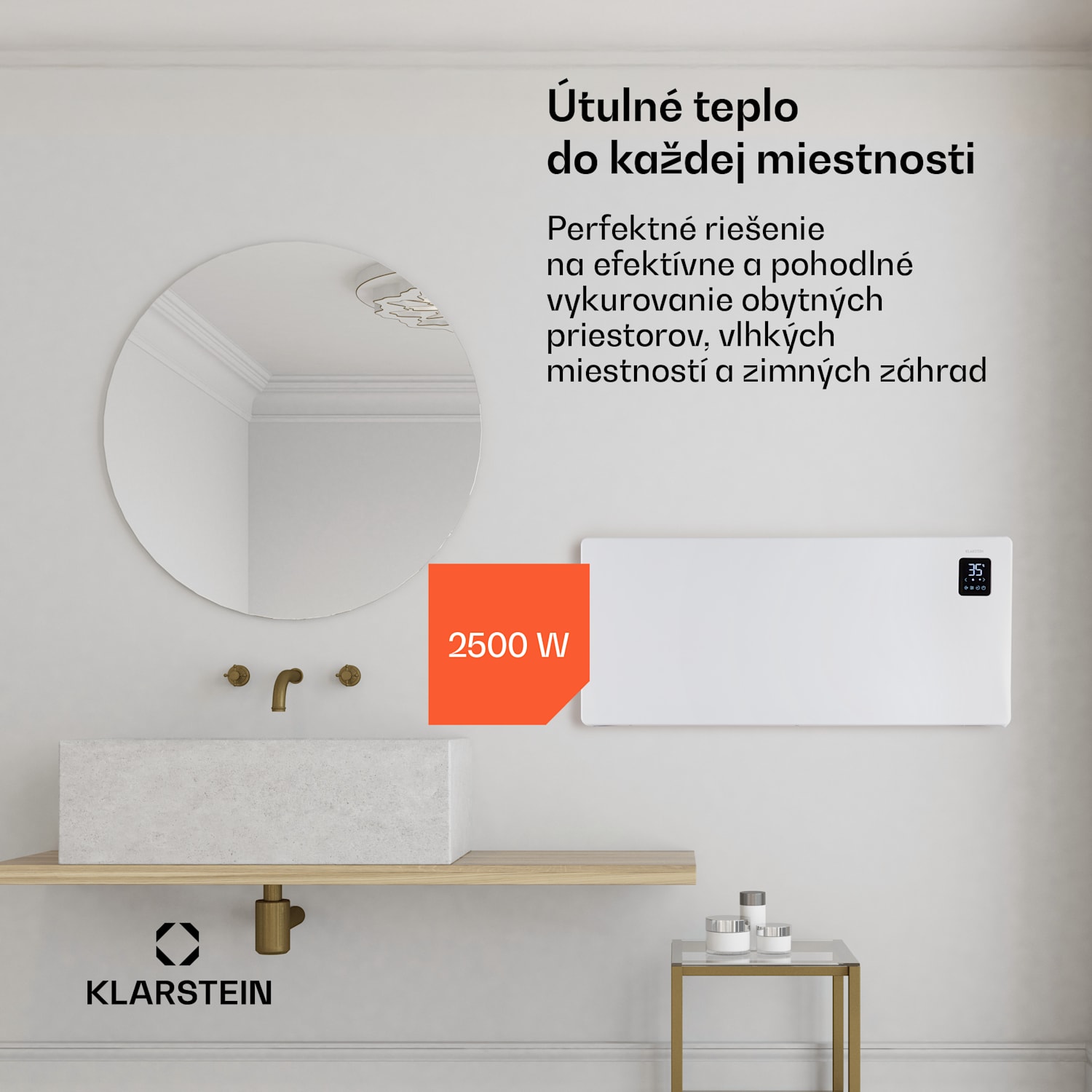 Bansin Smart 2500, konvektor, 2500 W, ovládanie cez aplikáciu 2500 W | Biela