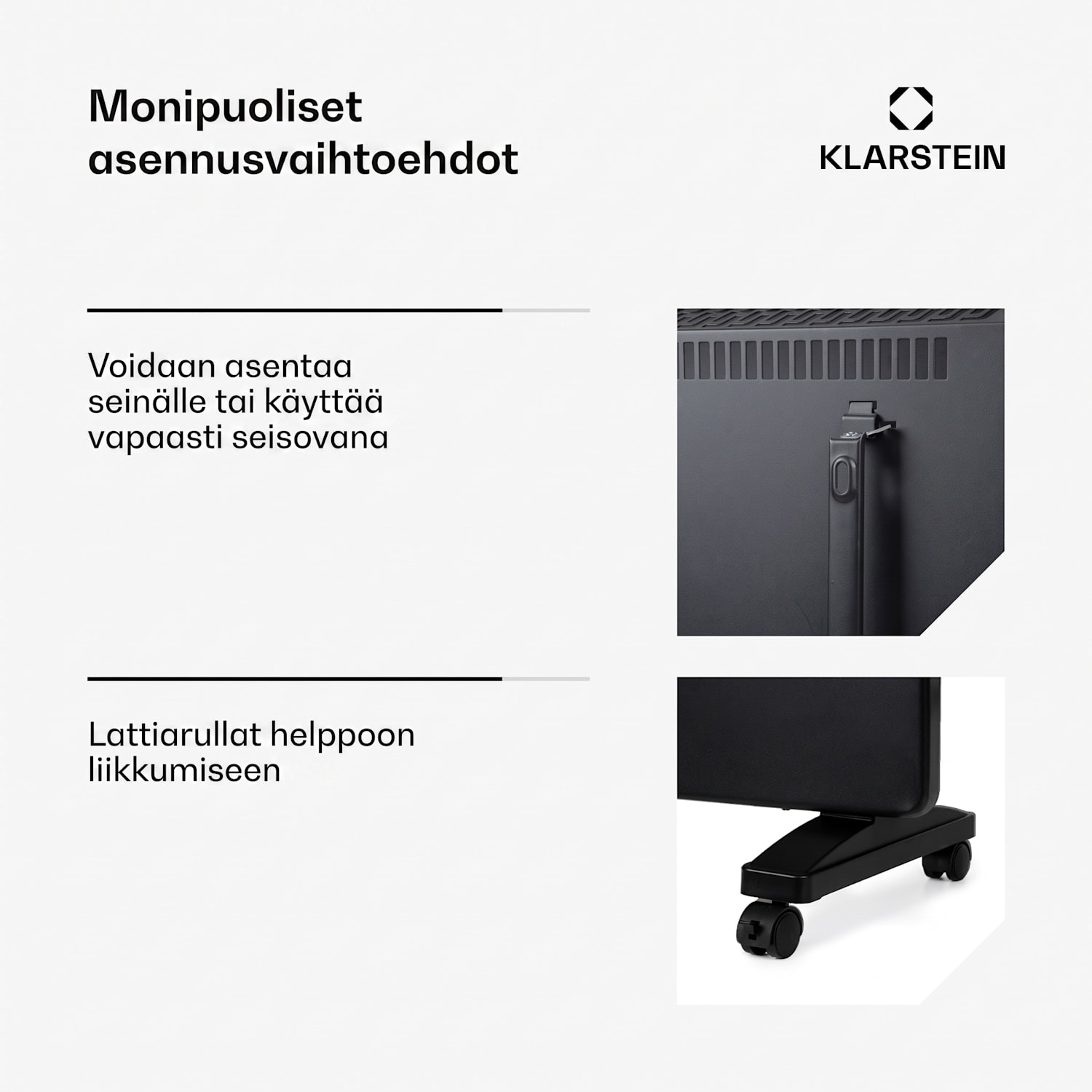 Bansin Smart 2500 -konvektiolämmitin, 2500W, ohjaus sovelluksella 2500 W | Musta