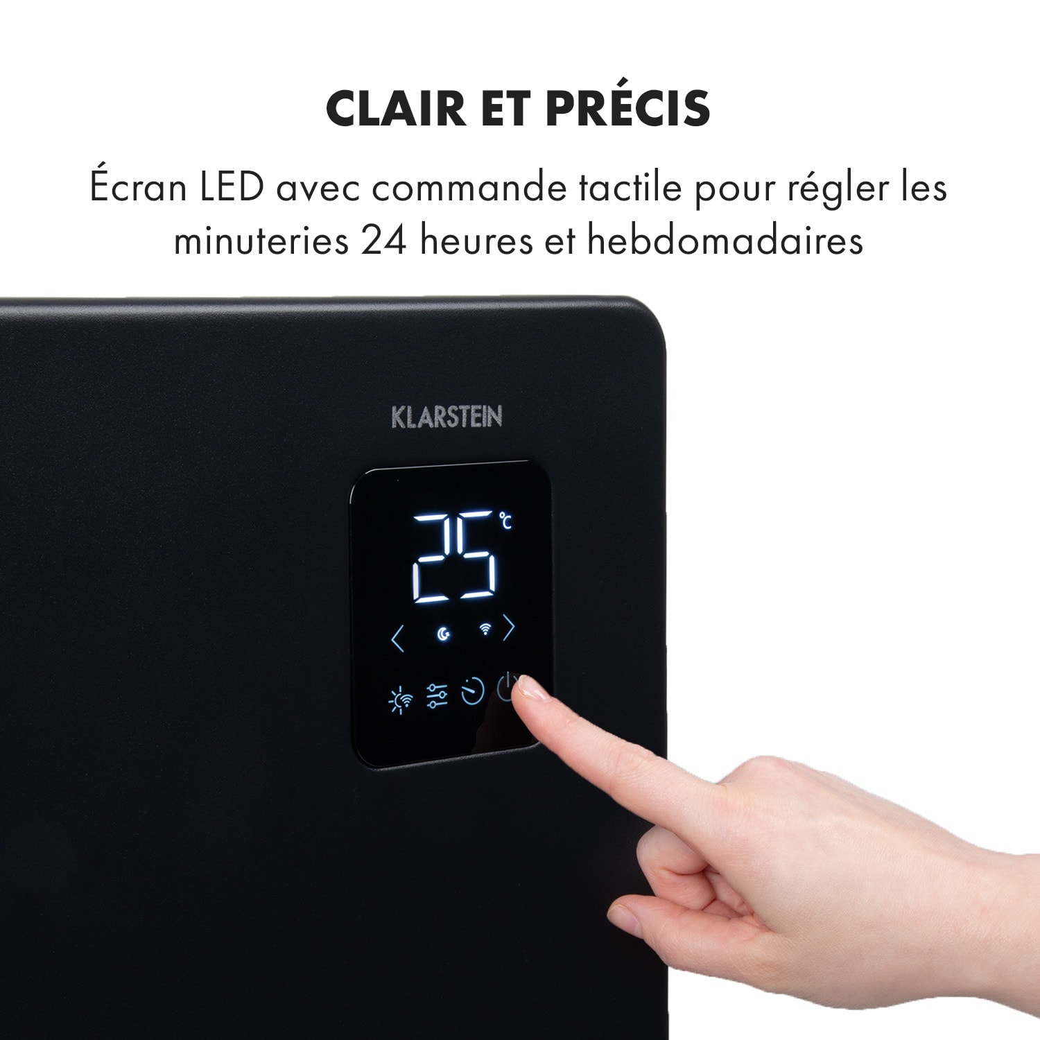 Bansin Smart 2500 radiateur à convection 2500 W contrôle par application 2500 W | Noir