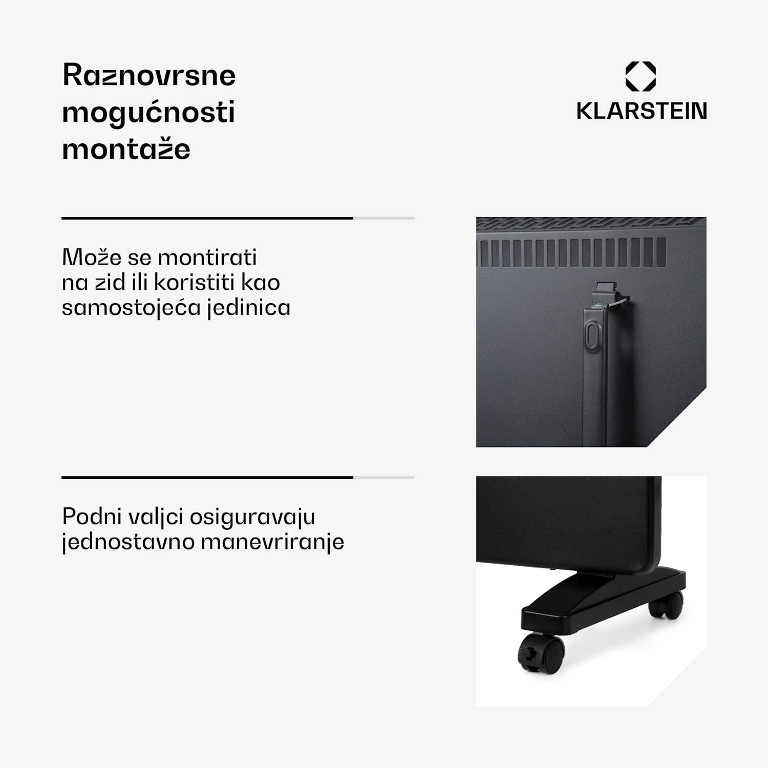 Bansin Smart 2500, konvekcijska grijalica, 2500 W, upravljanje putem aplikacije 2500 W | Crna