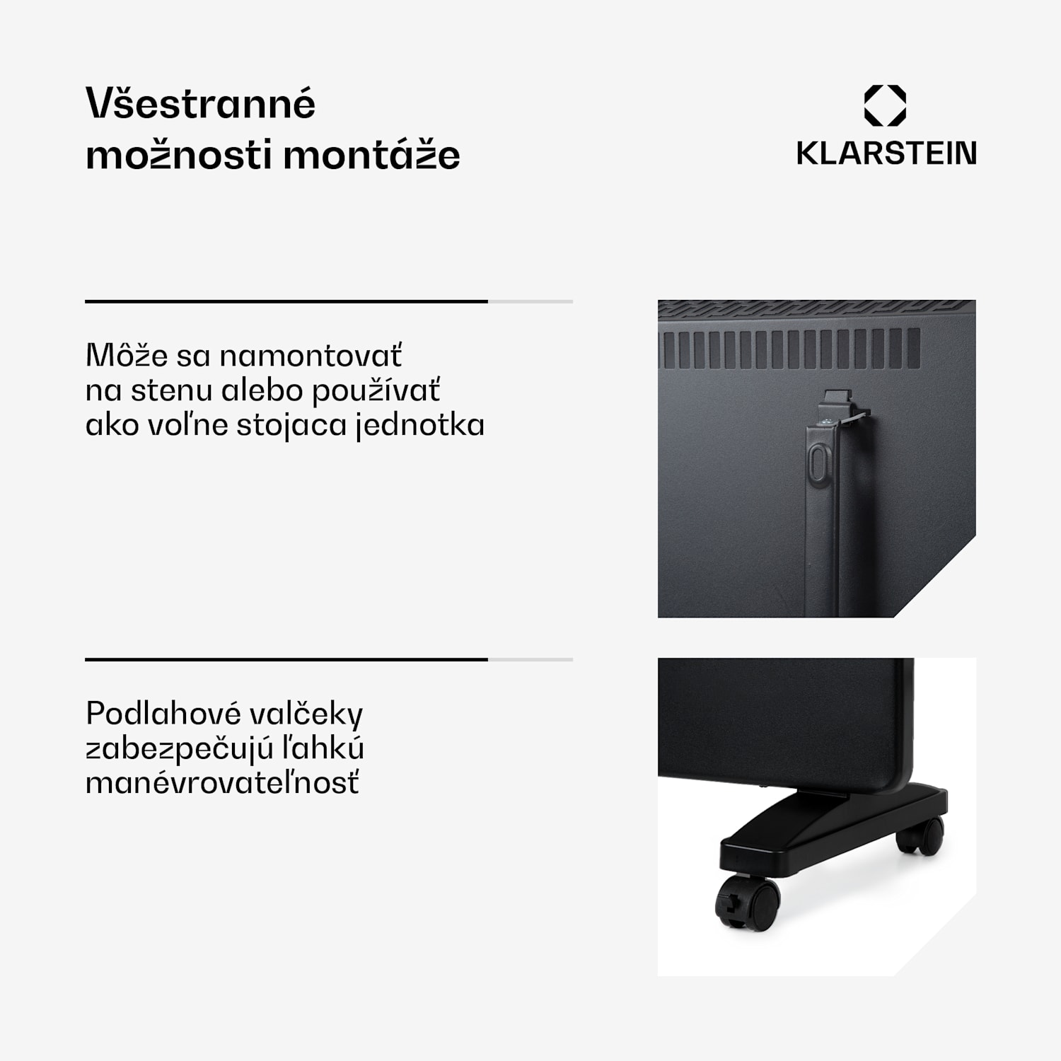 Bansin Smart 2500, konvektor, 2500 W, ovládanie cez aplikáciu 2500 W | Čierna