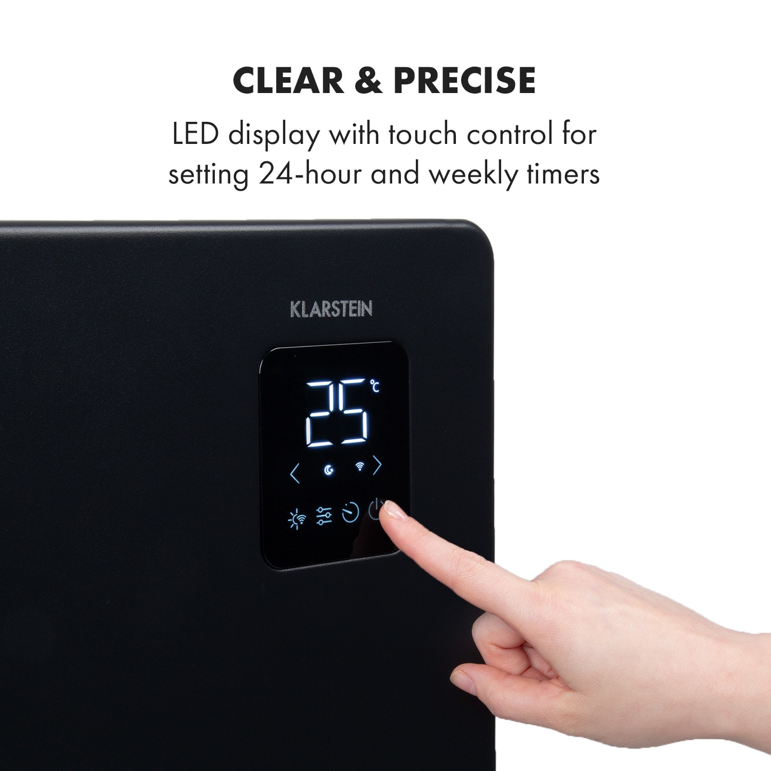 Bansin Smart 2500, konvektor, 2500 W, vezérlés applikáción keresztül 2500 W | Fekete