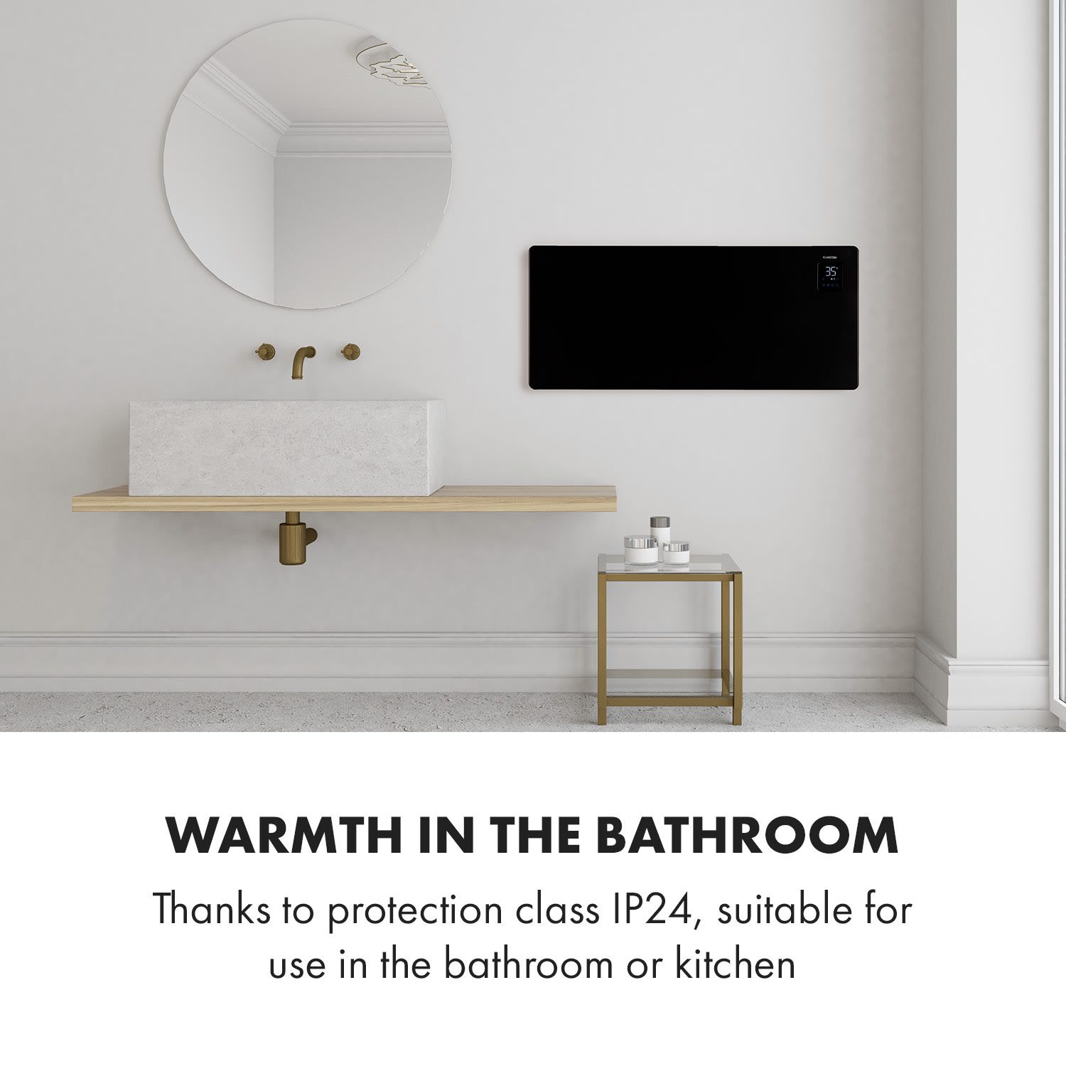 Bansin Smart 2500, konvektor, 2500 W, vezérlés applikáción keresztül 2500 W | Fekete