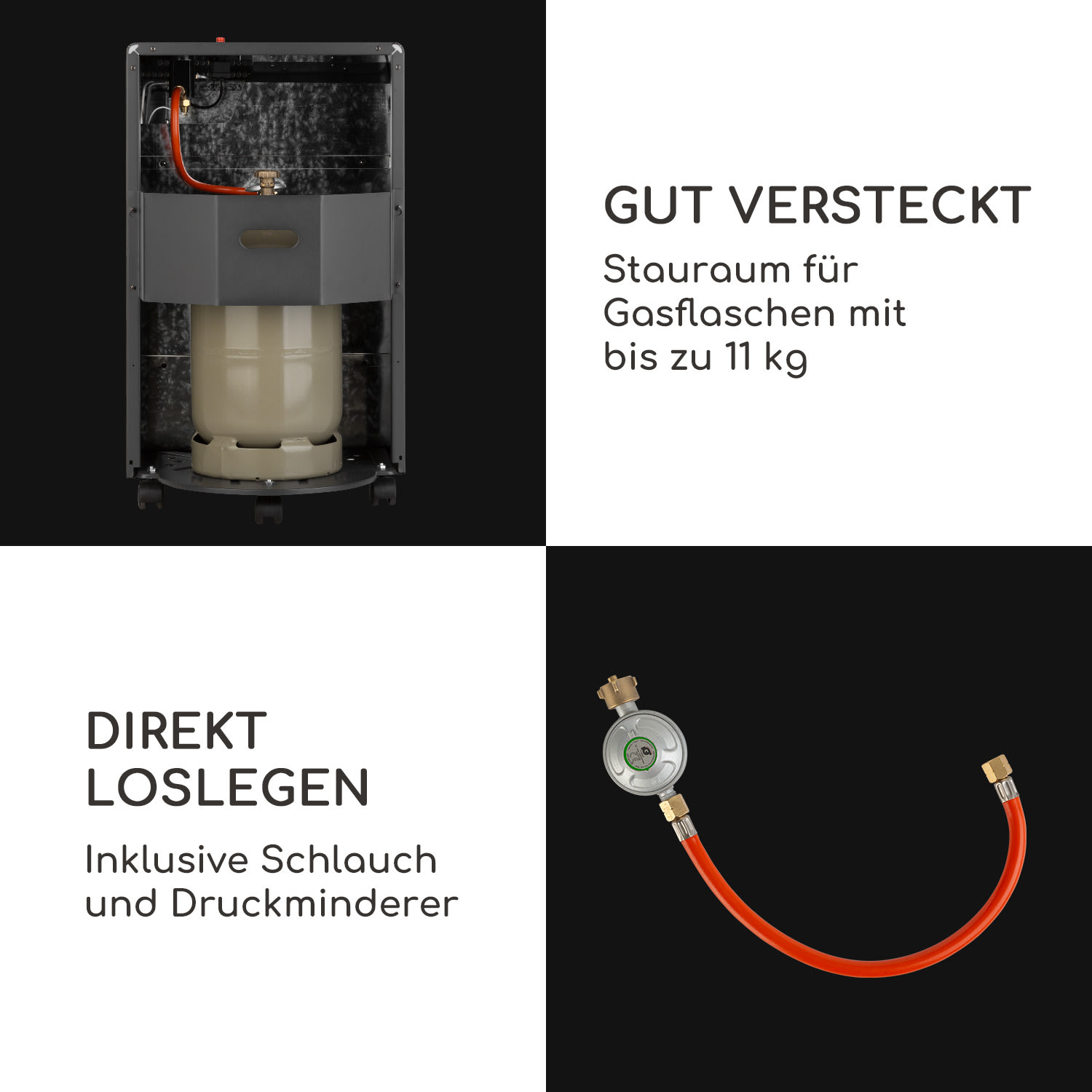 Andora Flame Gasheizofen Gasheizer Feuerschein bis 3,4kW 