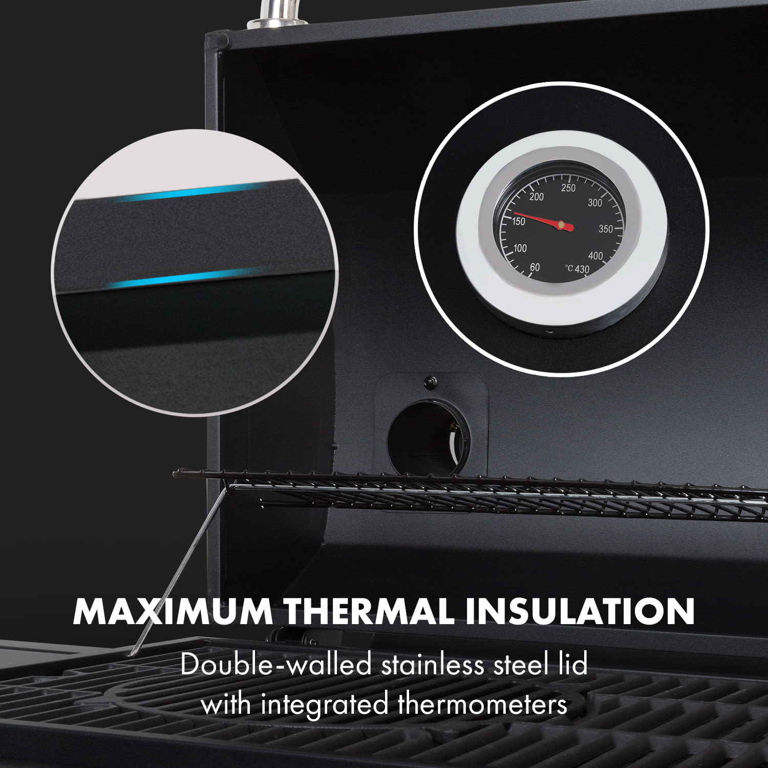 Kingsville Smoker, grill uniwersalny, gazowy/węglowy, wędzarnia, 13,5 kW, 3 + 1 palnik 