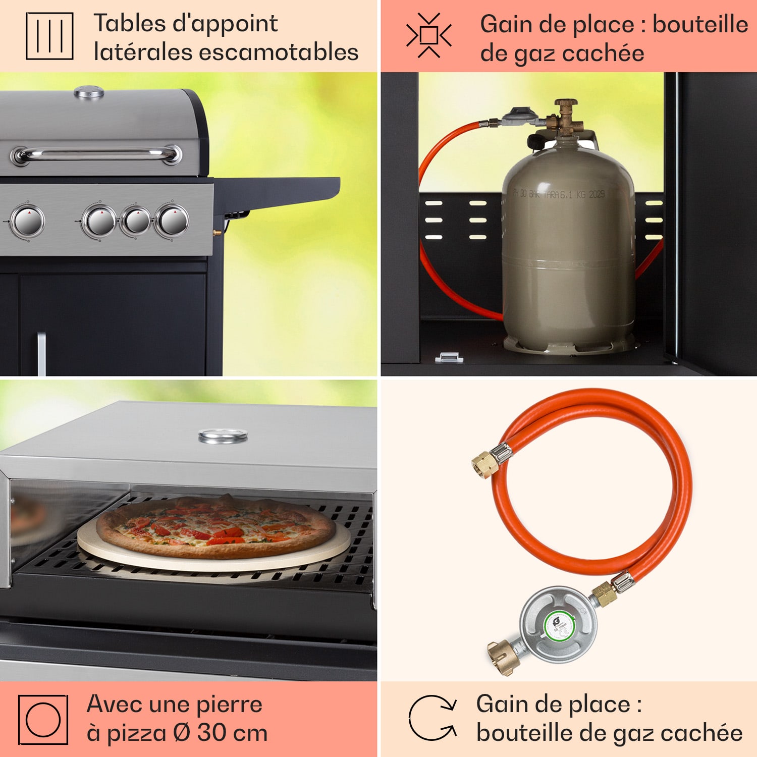 Kingsville XL combigrill gas pizzaoven 20,5 kW 5+1 brander 5 hoofdbrander + 1 zijbrander