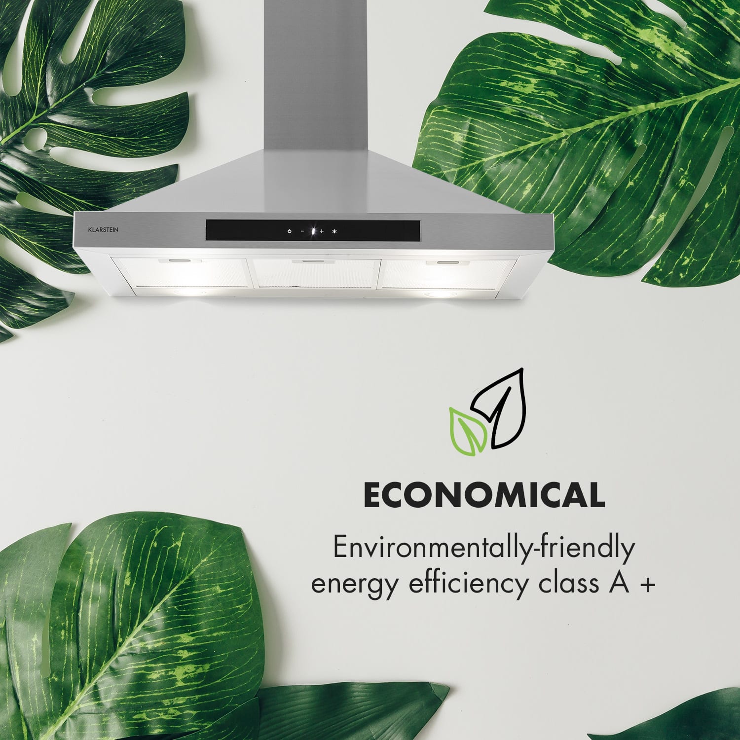Zelda Eco 90, hotă de perete, 240W, 3 trepte, 410m³ / h, LED, EEK: A + 90 cm