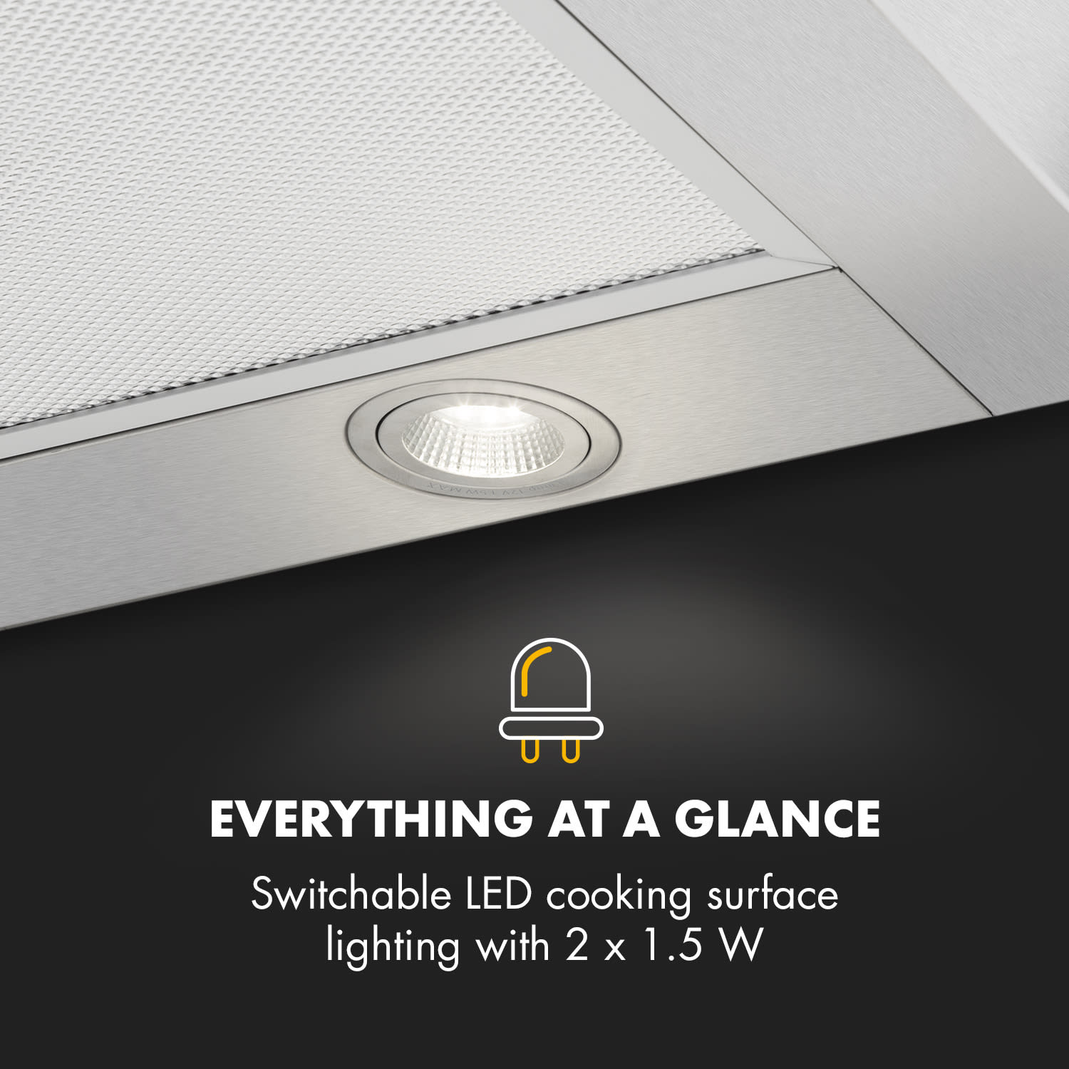 Zelda Eco 90, hotă de perete, 240W, 3 trepte, 410m³ / h, LED, EEK: A + 90 cm