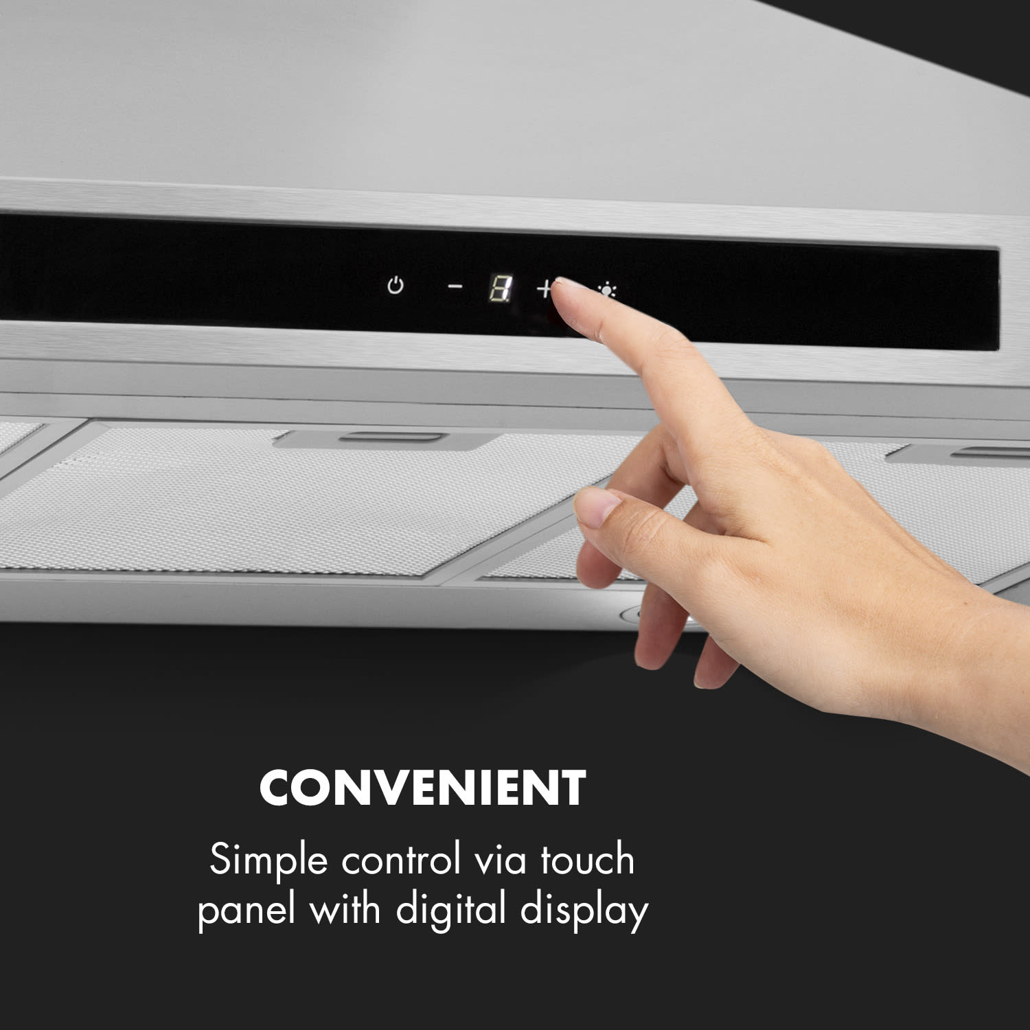 Zelda Eco 90, hotă de perete, 240W, 3 trepte, 410m³ / h, LED, EEK: A + 90 cm