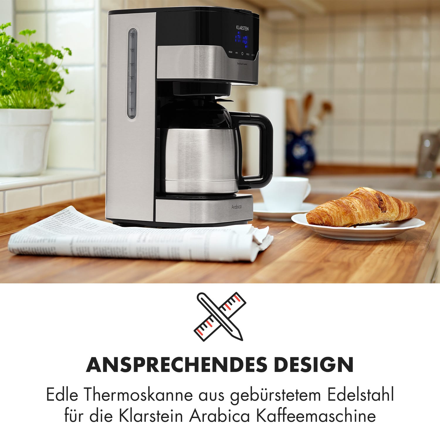 Arabica Thermoskanne Zubehör Ersatz Edelstahl silber/schwarz 
