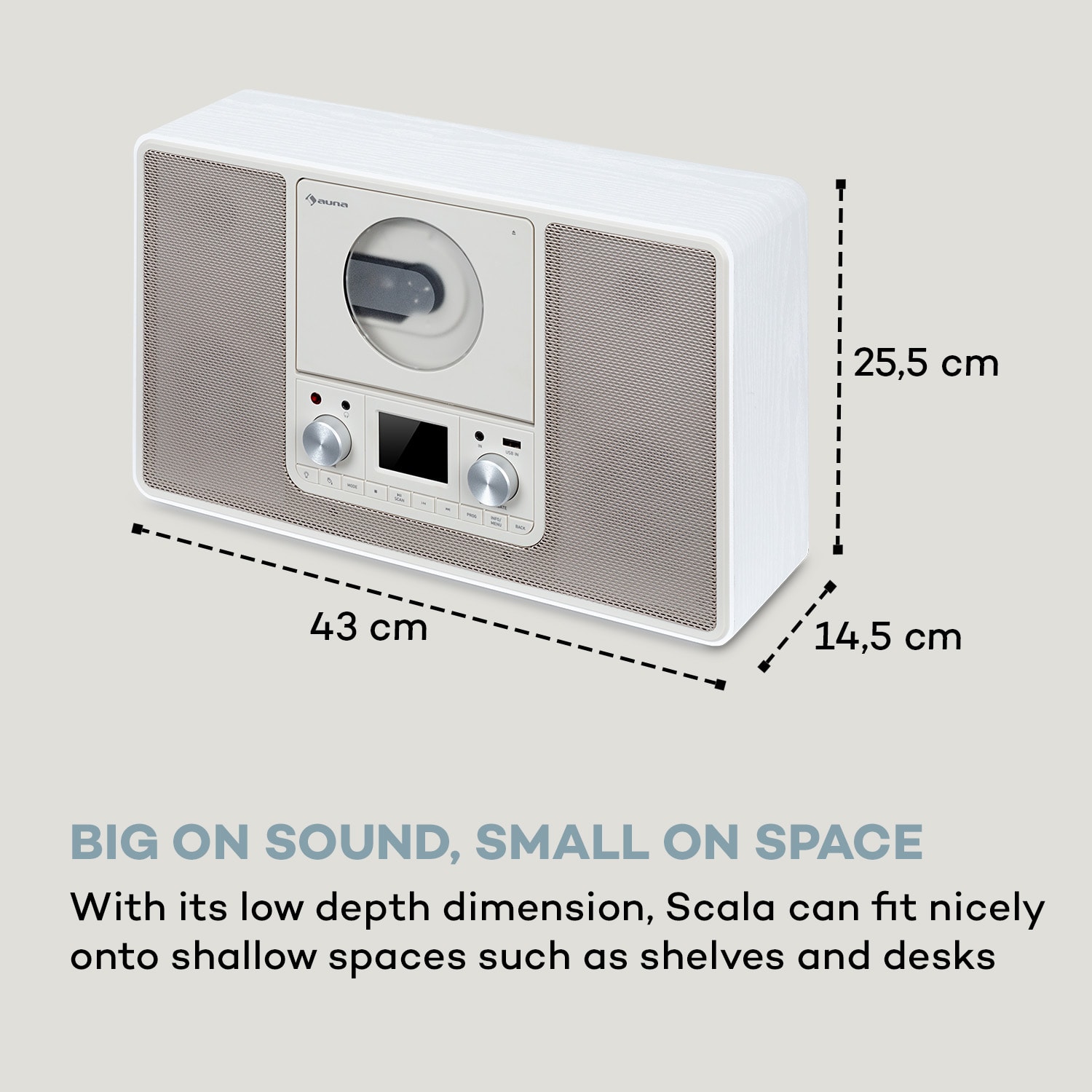 Scala VCD, цифрово радио, CD, BT, MP3, DAB +, FM радио 