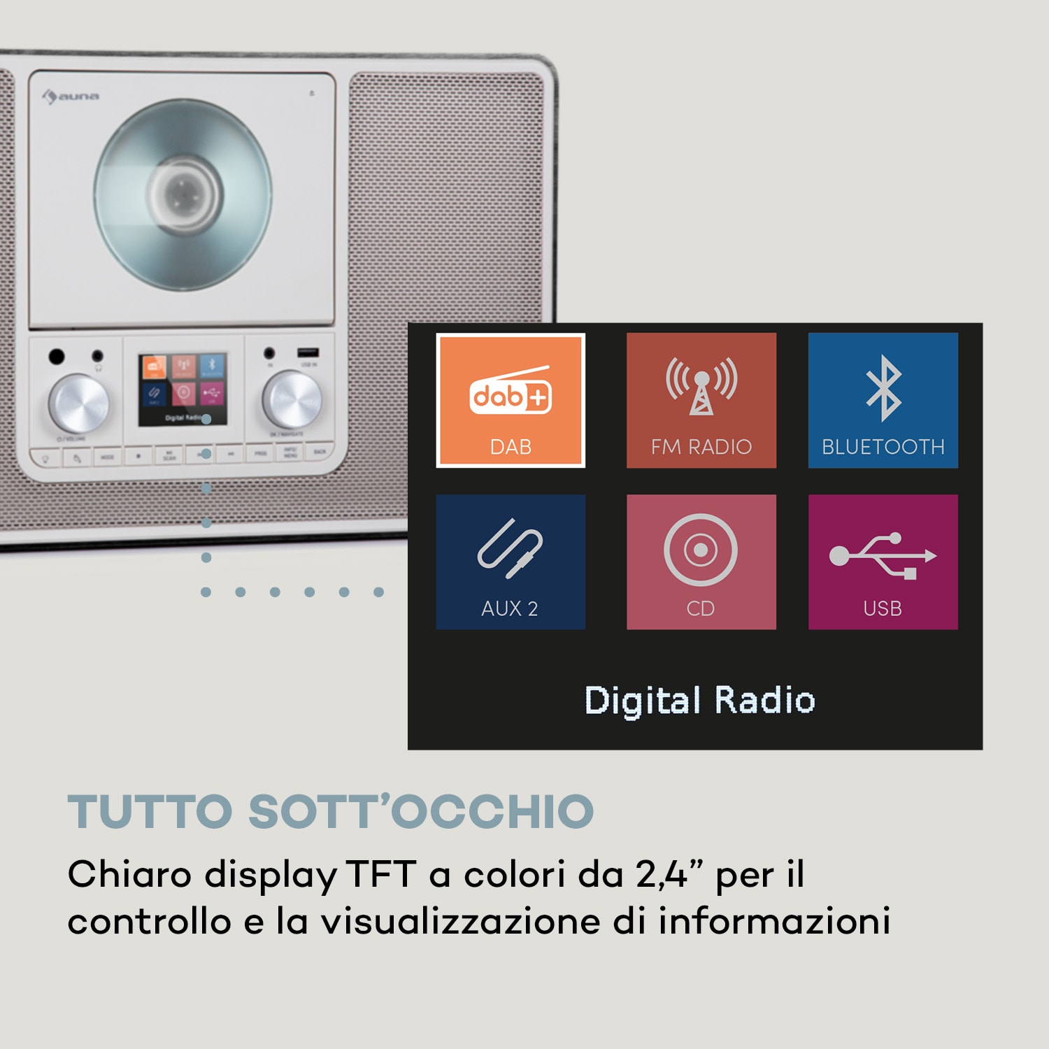 Scala VCD, Radio Digitale, CD, BT, MP3, DAB+, FM 