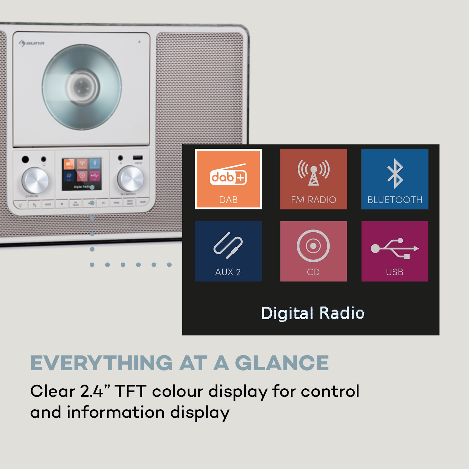 Scala VCD, digitális rádió, CD, BT, MP3, DAB+, FM rádió 