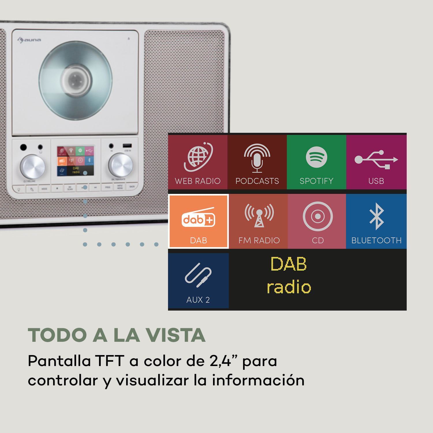 Scala VCD-IR Radio por Internet WiFi CD BT MP3 DAB+ Radio FM